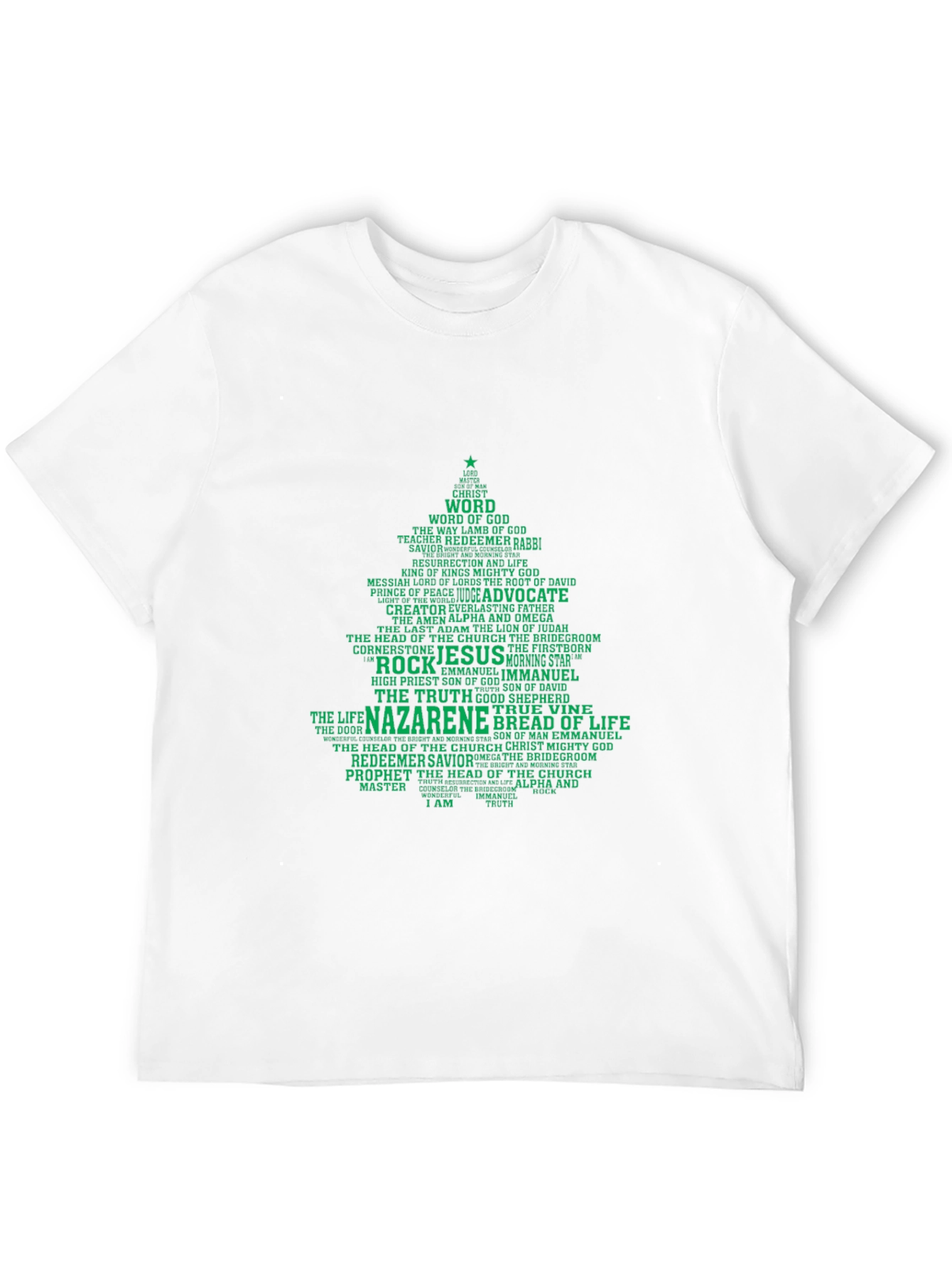 Christian Christmas Tree Word Art T-Shirt