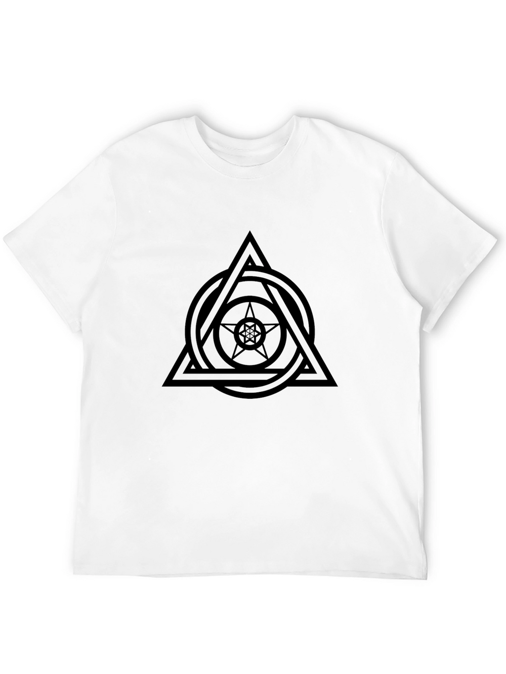 Geometric Symbol Graphic Tee - Black Casual Shirt