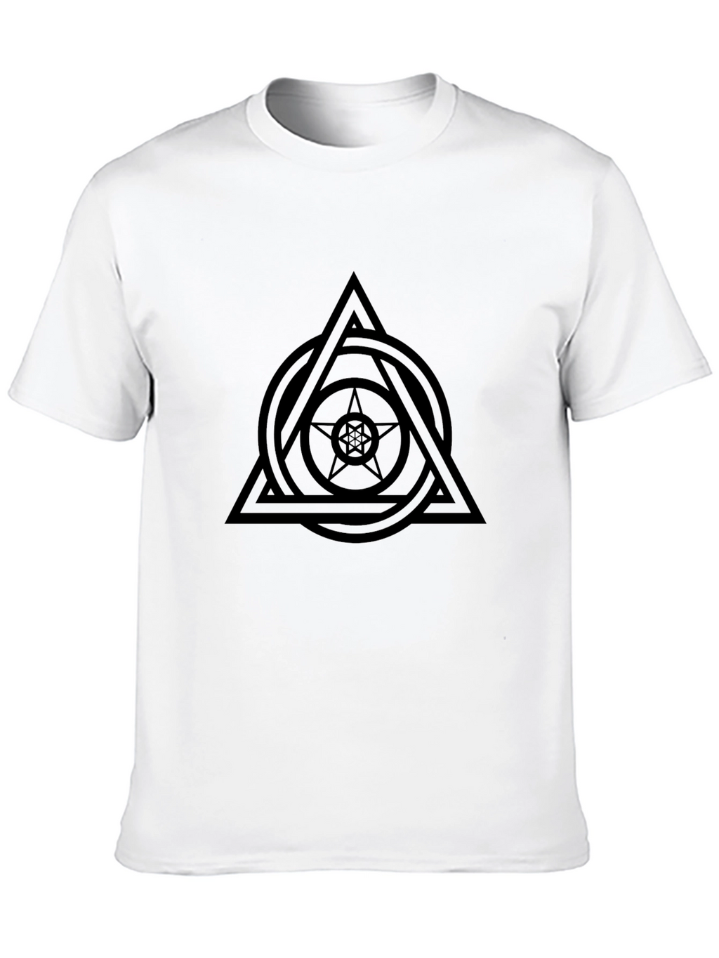 Geometric Symbol Graphic Tee - Black Casual Shirt