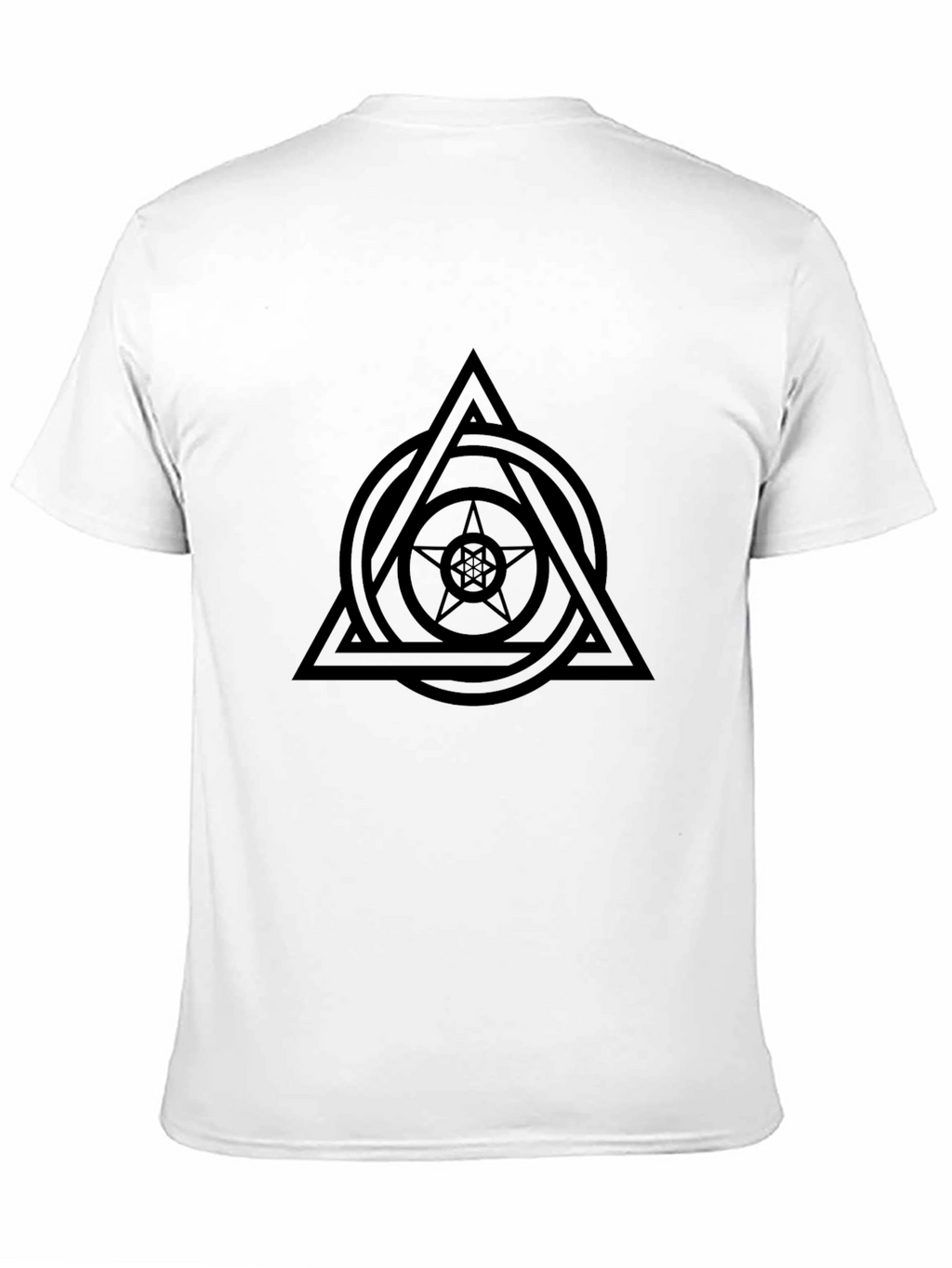 Geometric Symbol Graphic Tee - Black Casual Shirt