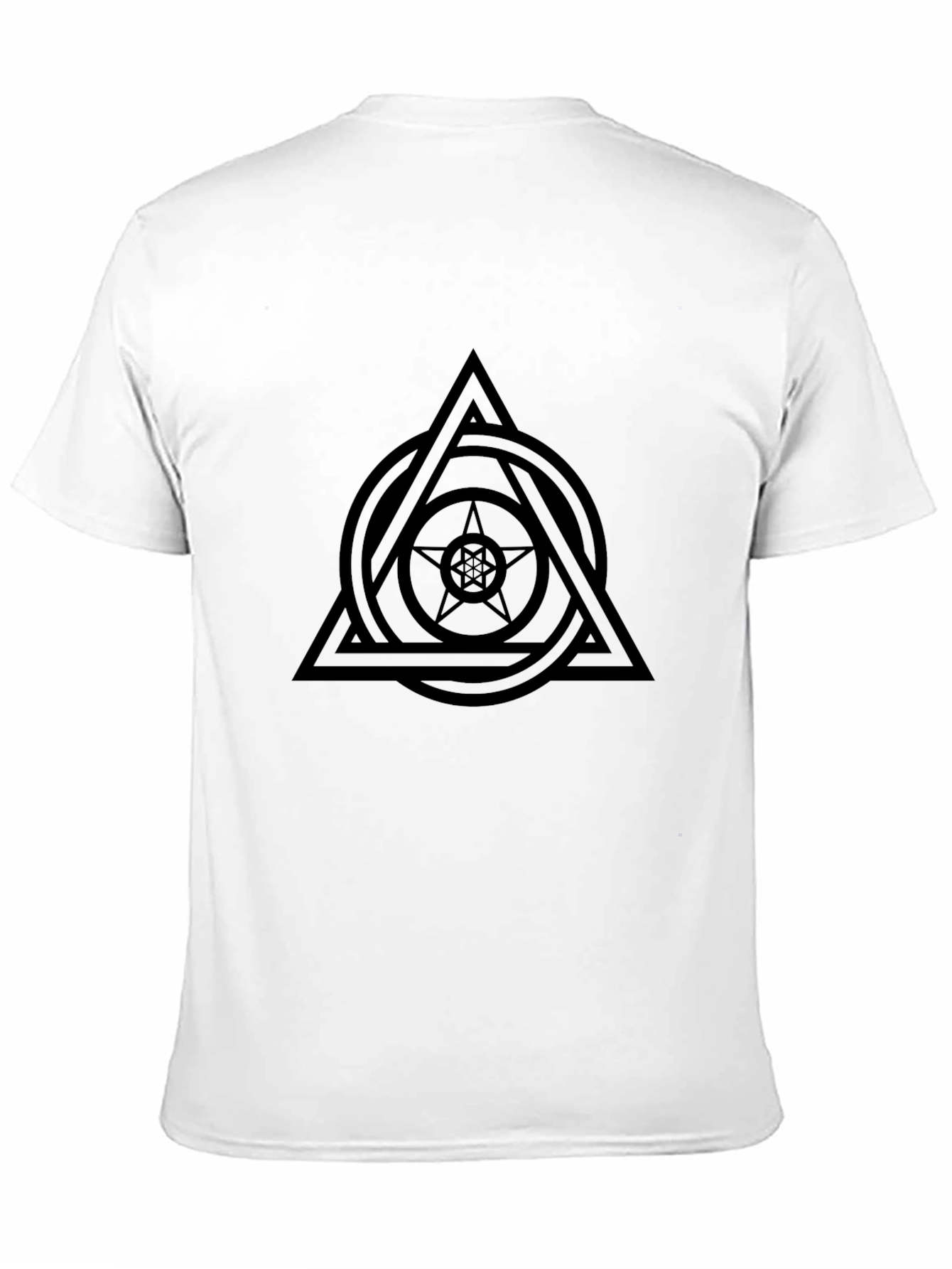 Geometric Symbol Graphic Tee - Black Casual Shirt