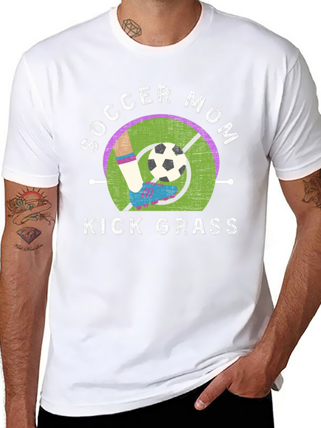 Soccer Mom Kick Grass Graphic T-Shirt