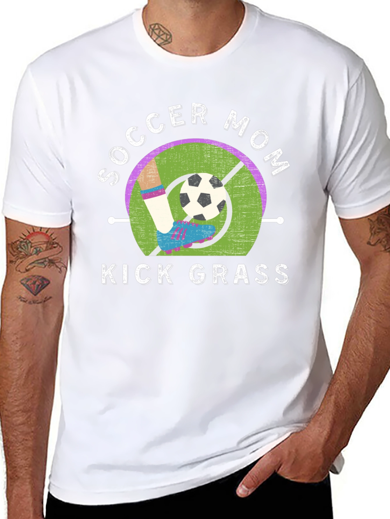Soccer Mom Kick Grass Graphic T-Shirt