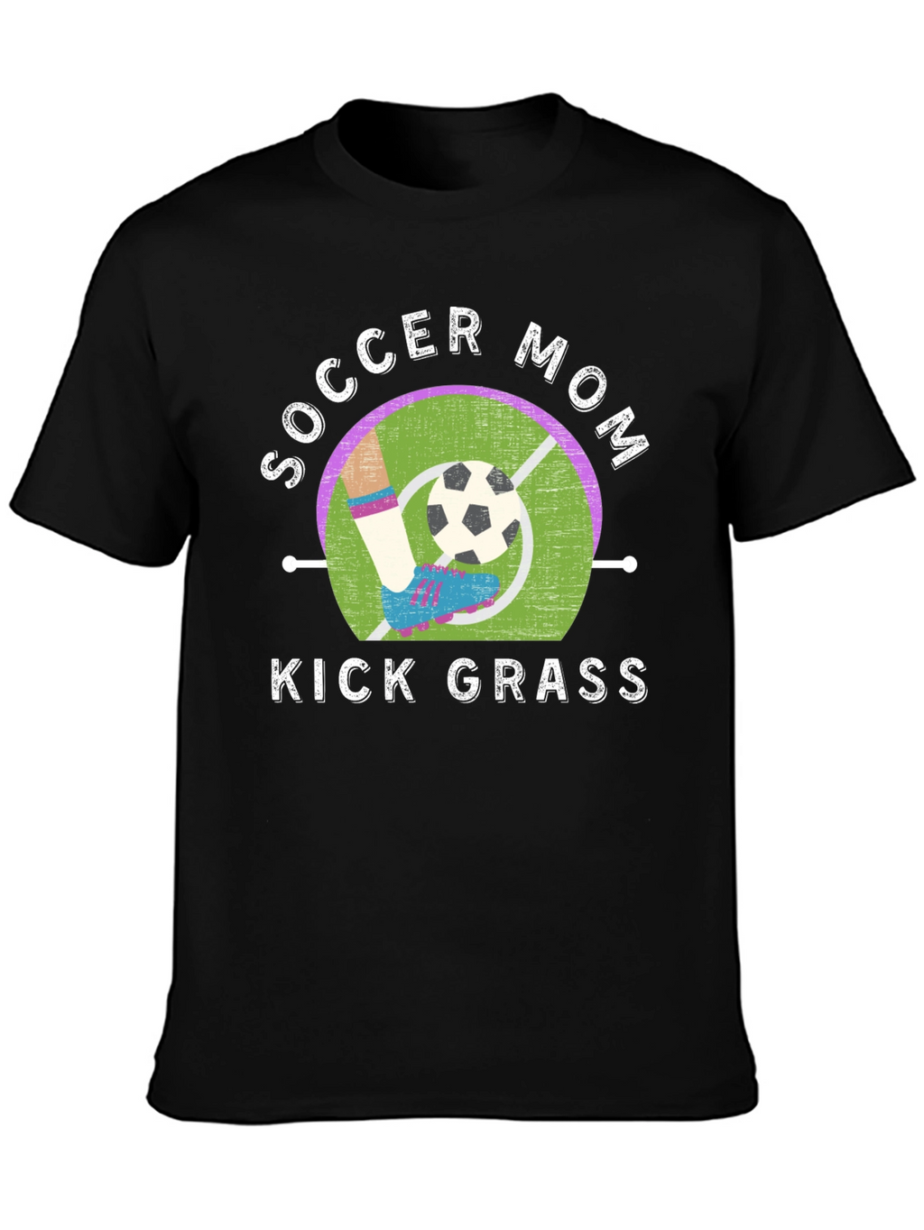 Soccer Mom Kick Grass Graphic T-Shirt