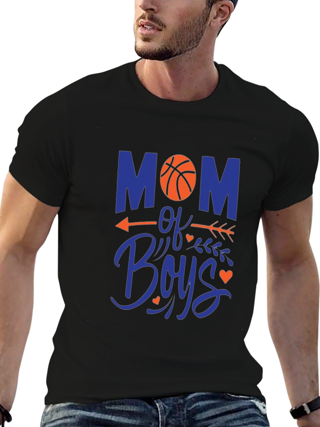Mom of Boys Basketball Graphic Tee