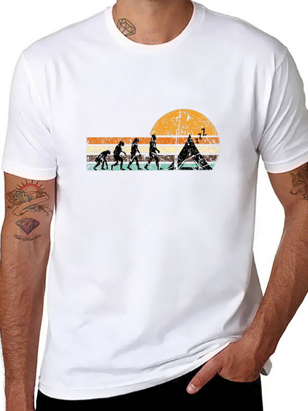 Evolution of Camping Graphic T-Shirt