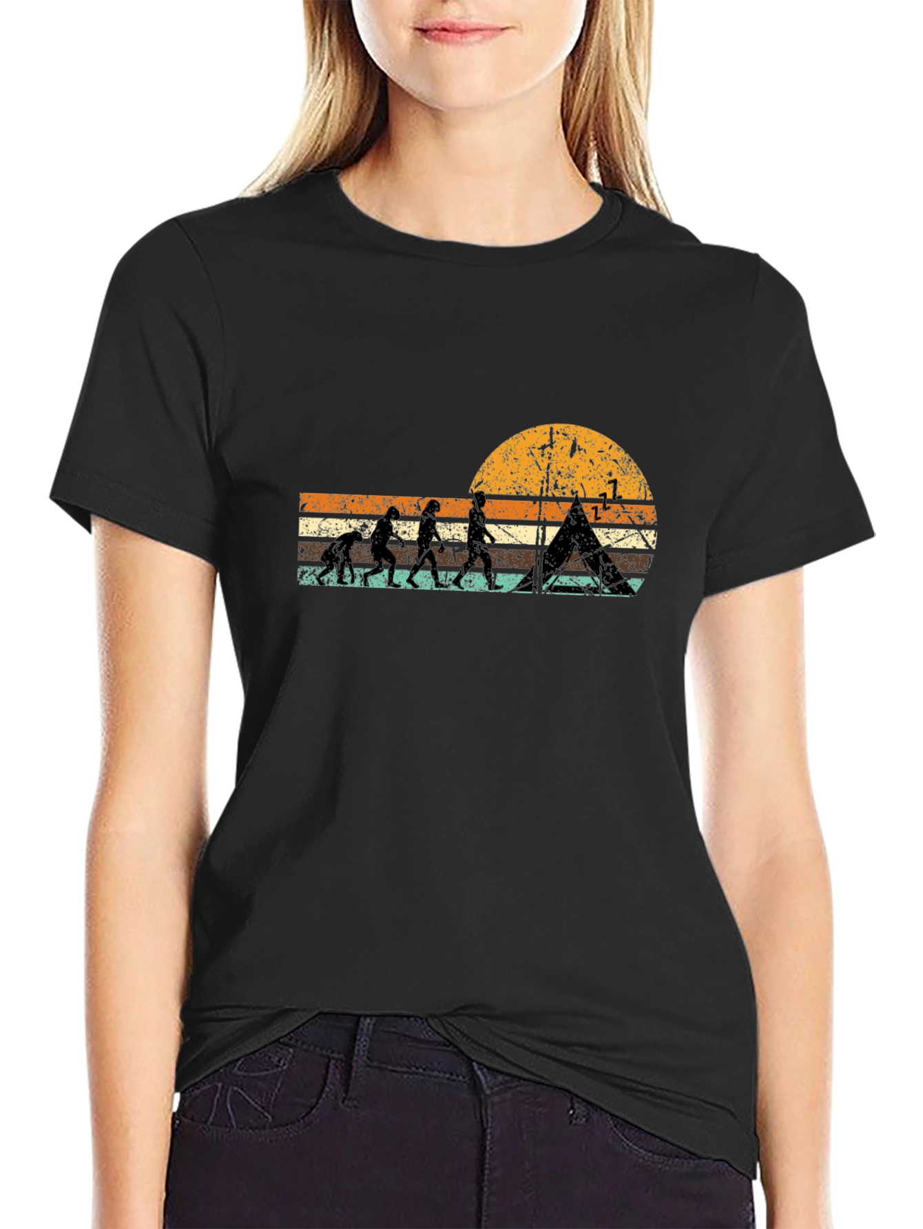 Evolution of Camping Graphic T-Shirt