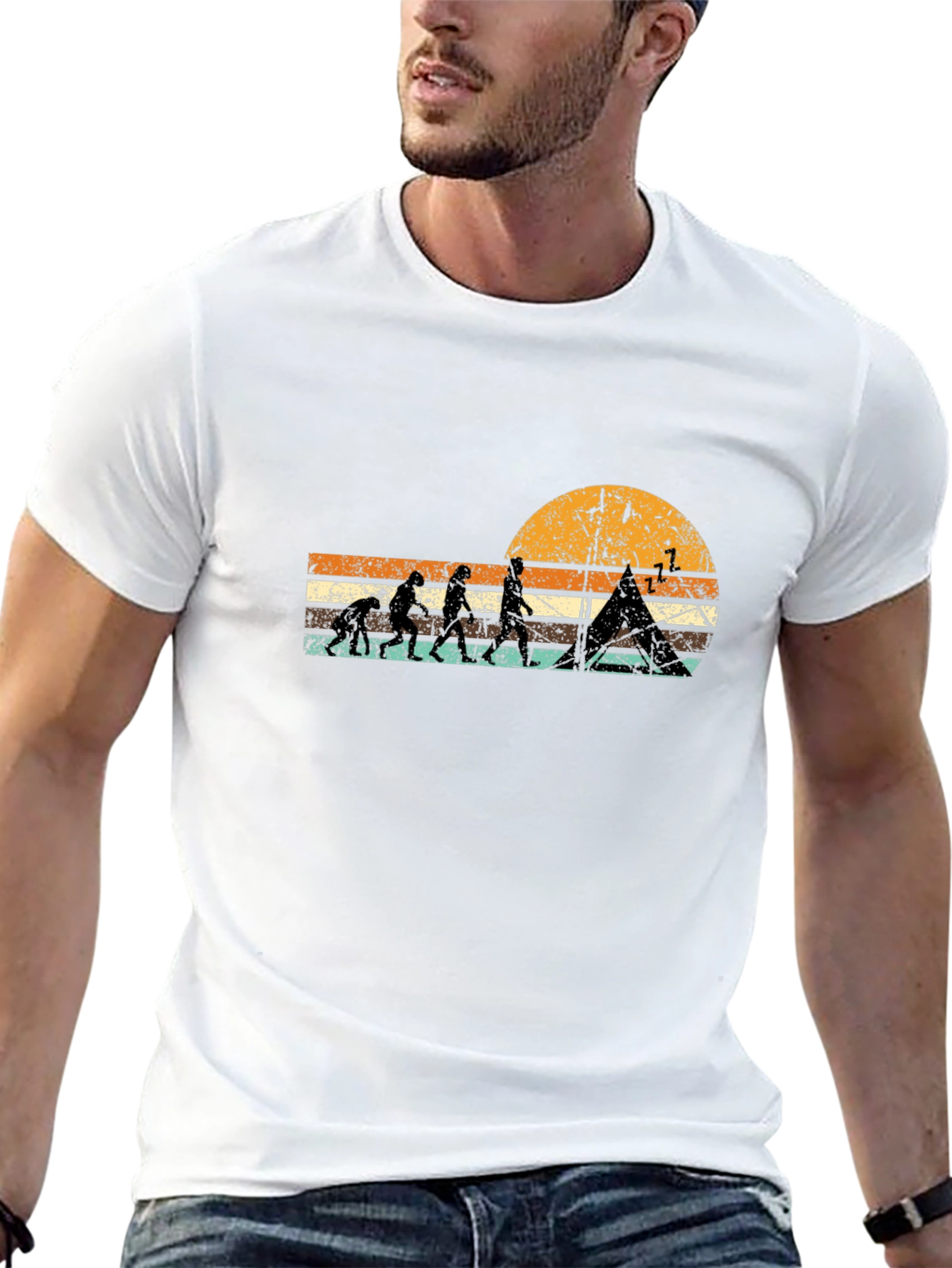 Evolution of Camping Graphic T-Shirt