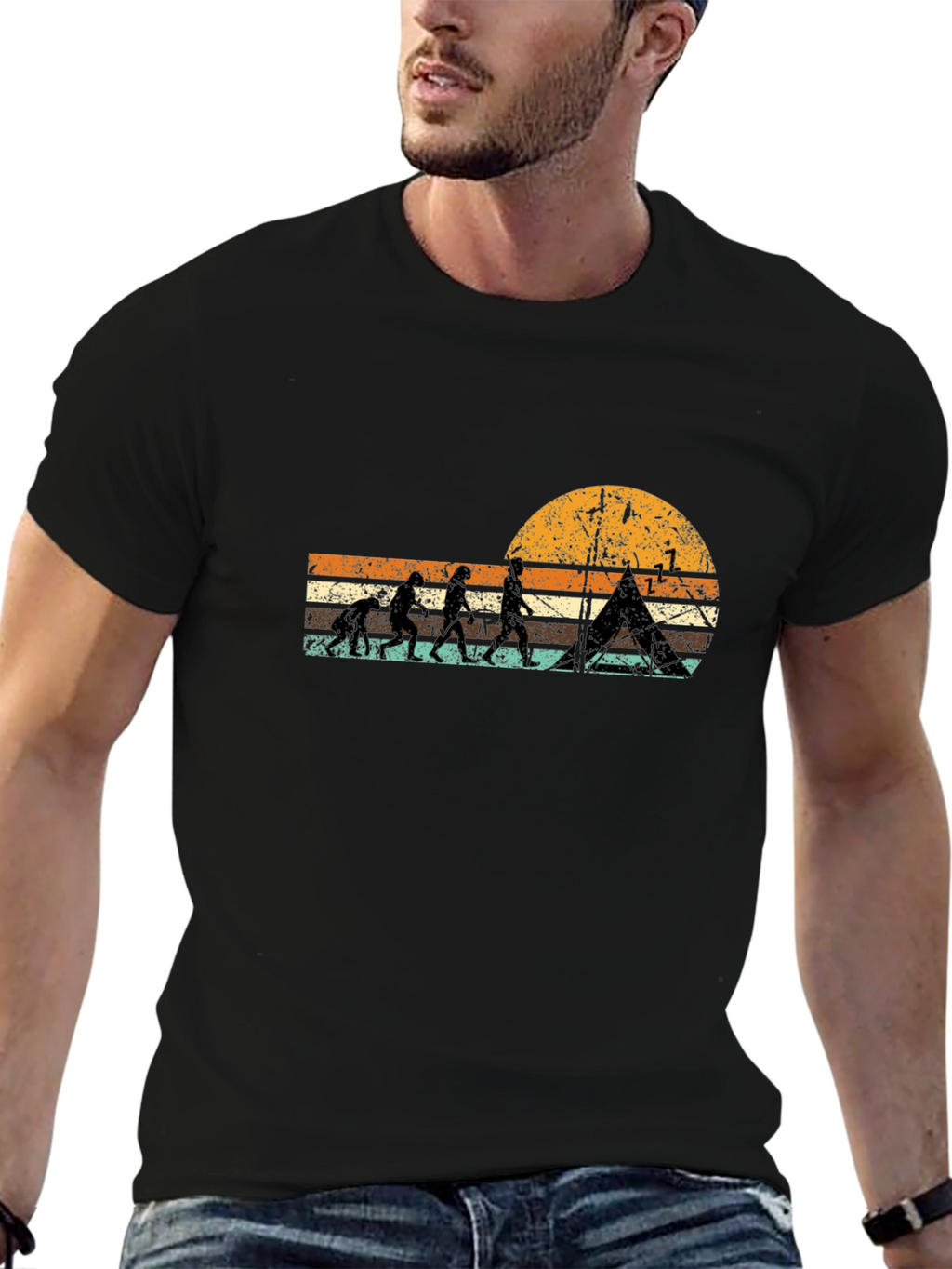 Evolution of Camping Graphic T-Shirt