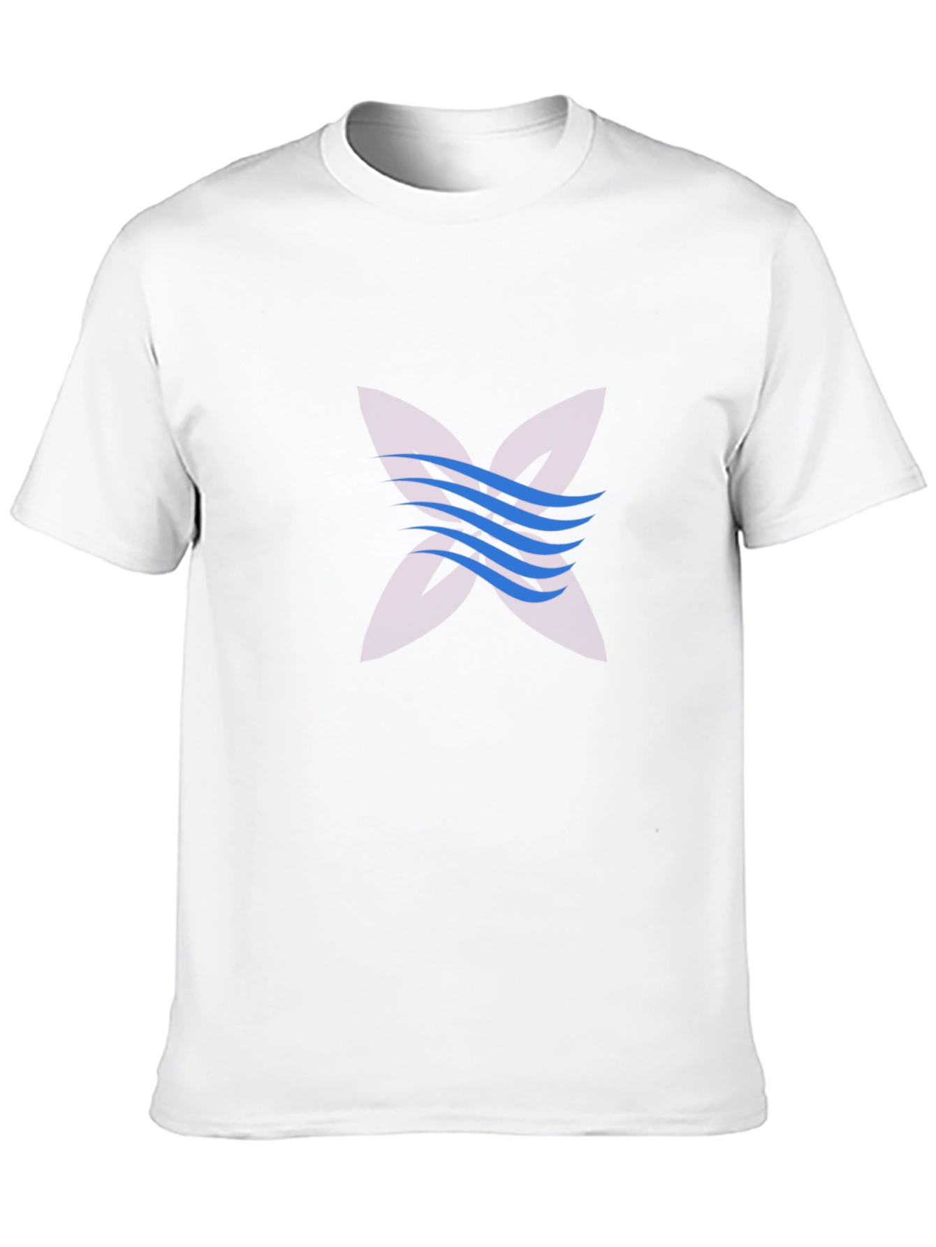 Black Graphic Tee with Abstract Wave Design