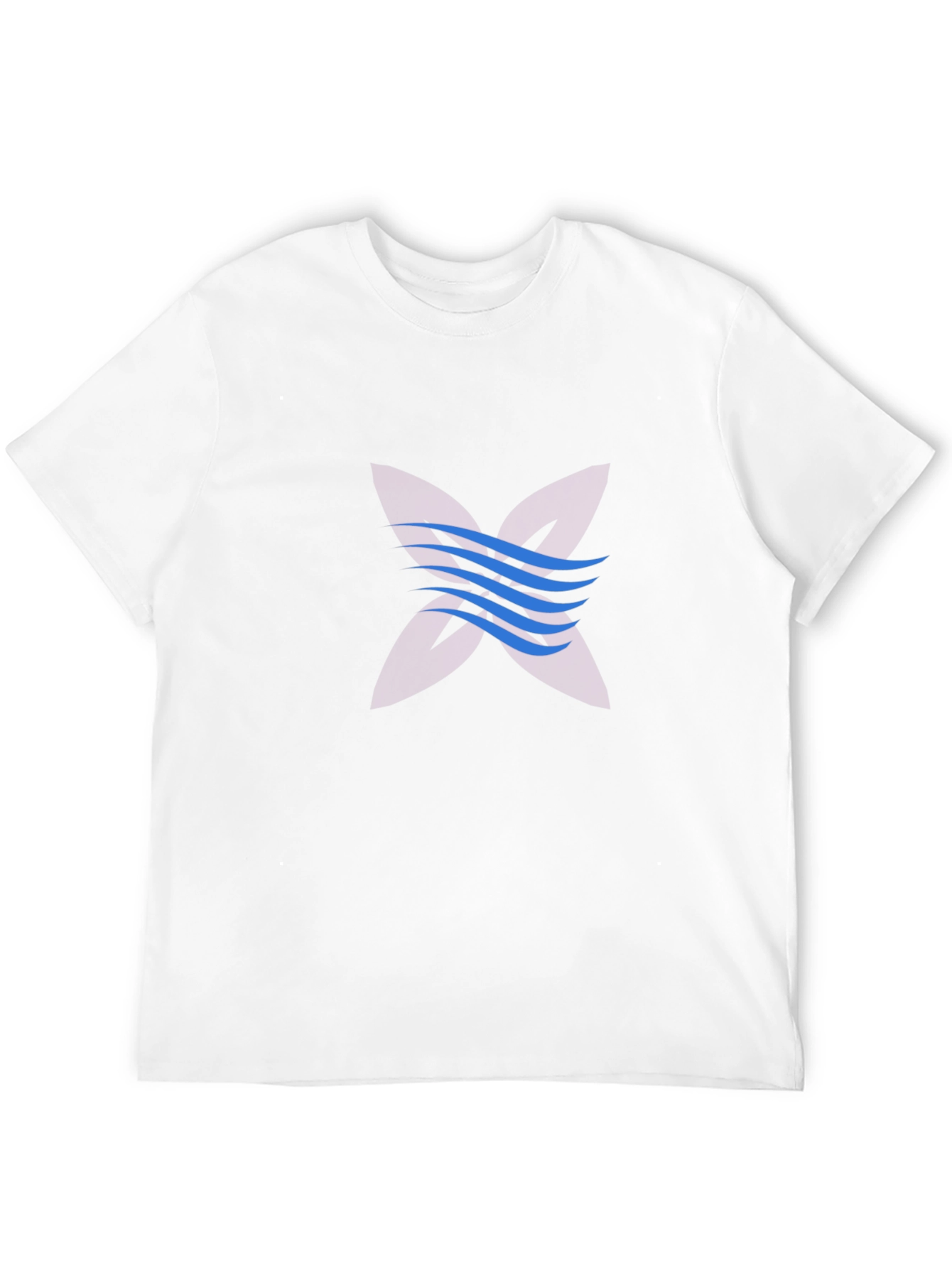 Black Graphic Tee with Abstract Wave Design