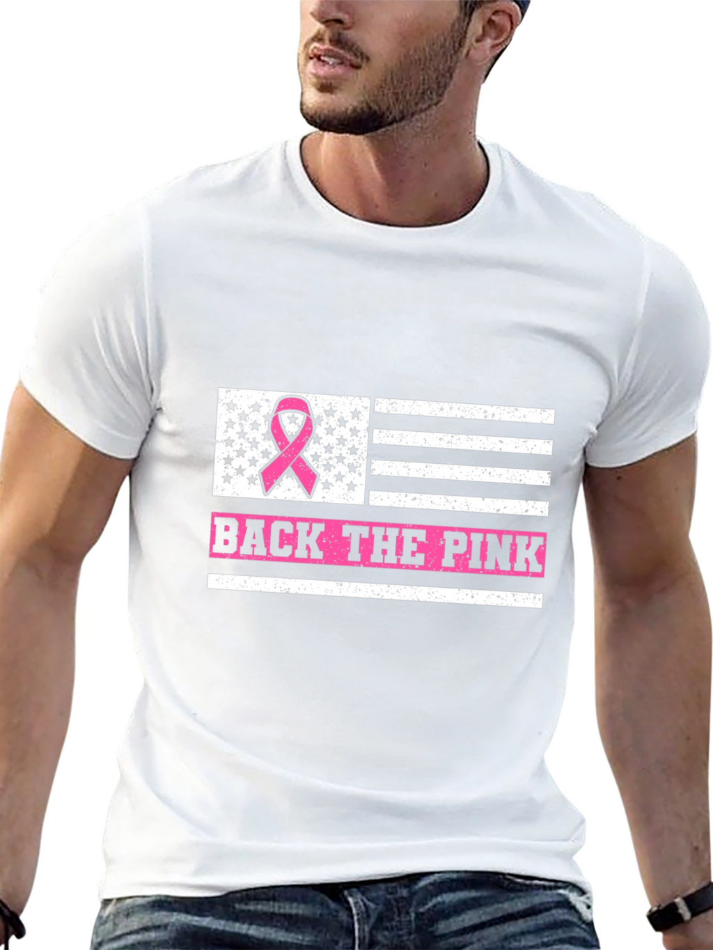 Back the Pink Breast Cancer Awareness Graphic Tee