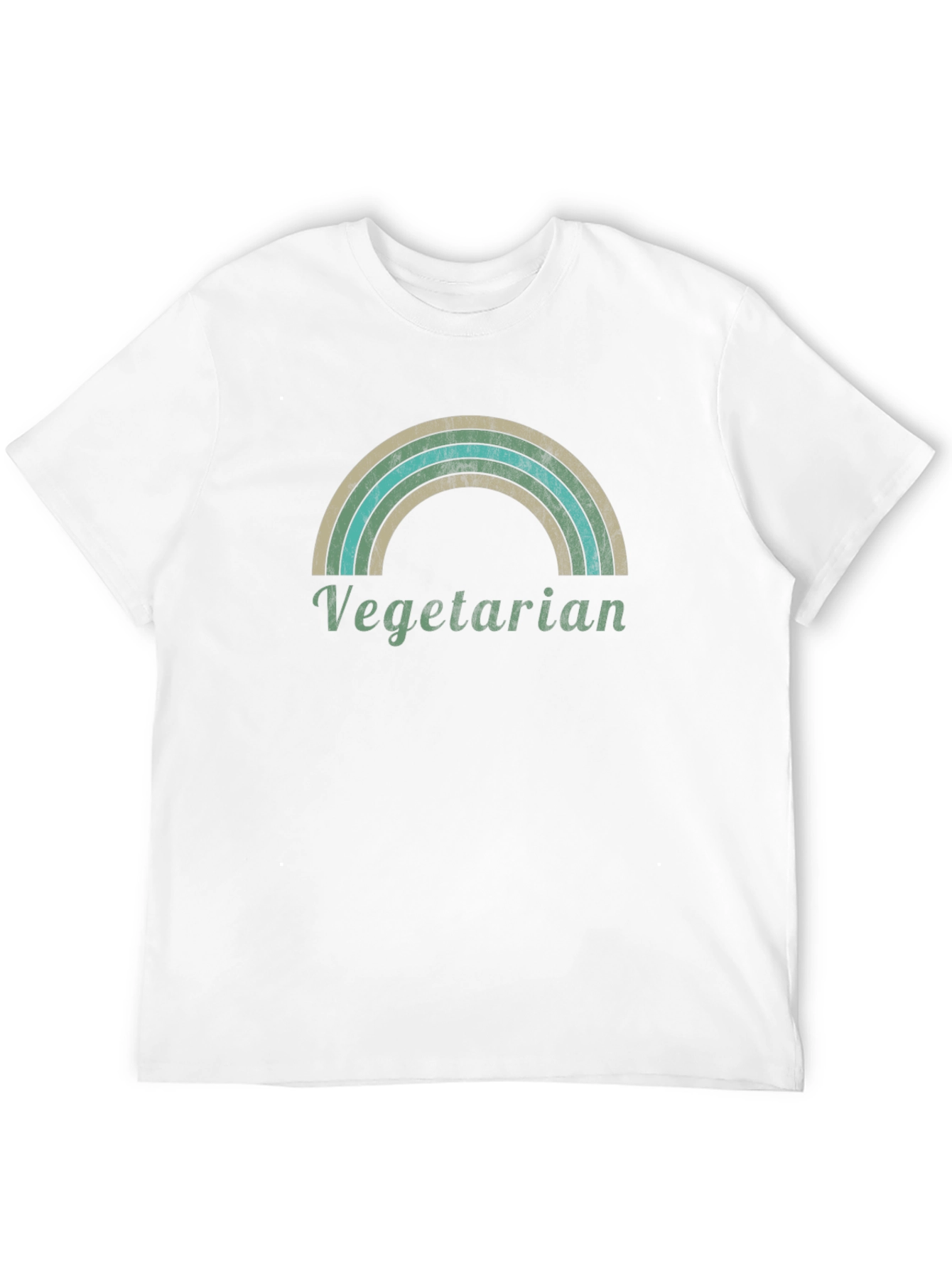 Vegetarian Rainbow Graphic T-Shirt - Unisex Black Tee