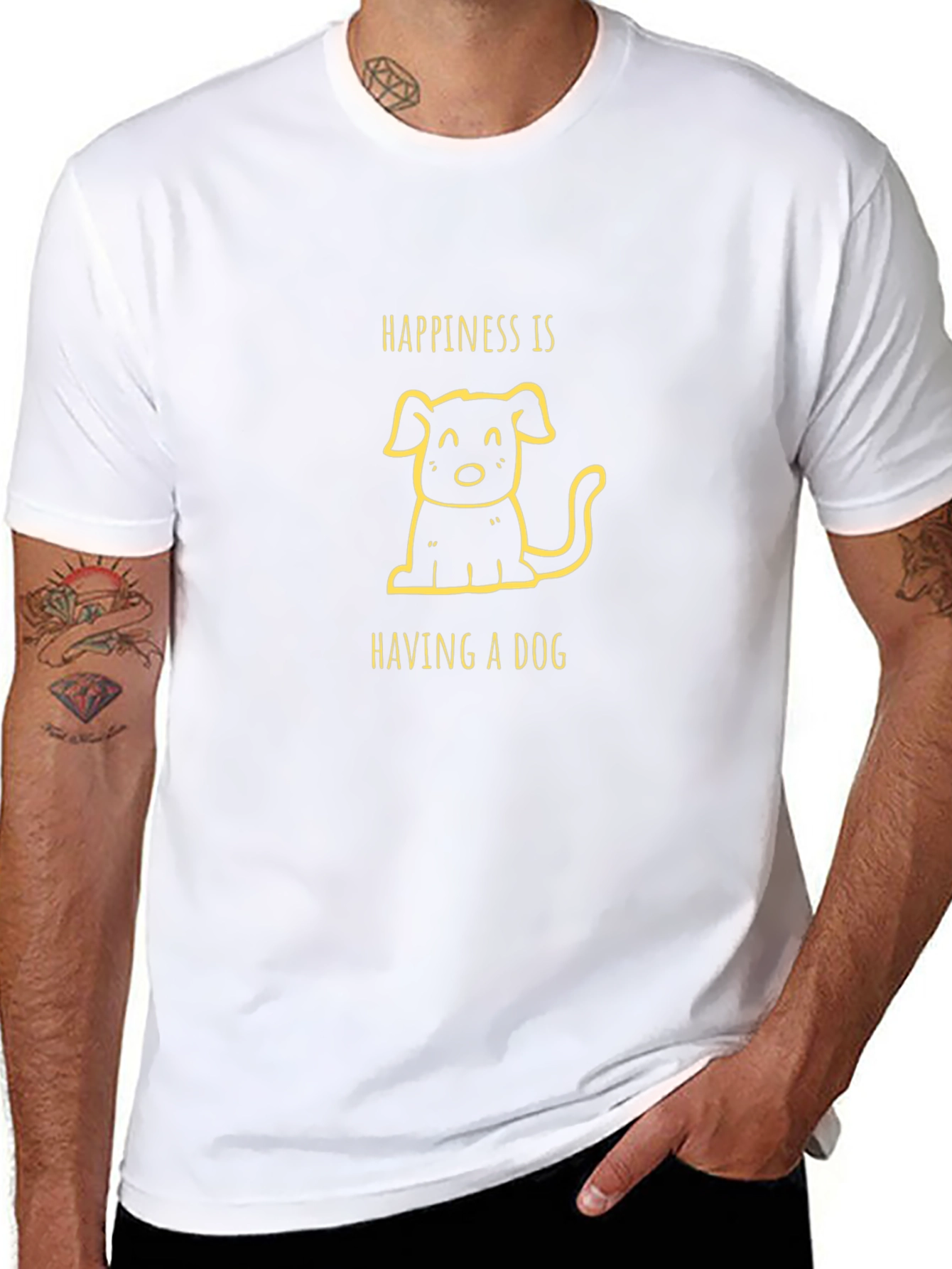 Happiness is Having a Dog Black T-Shirt