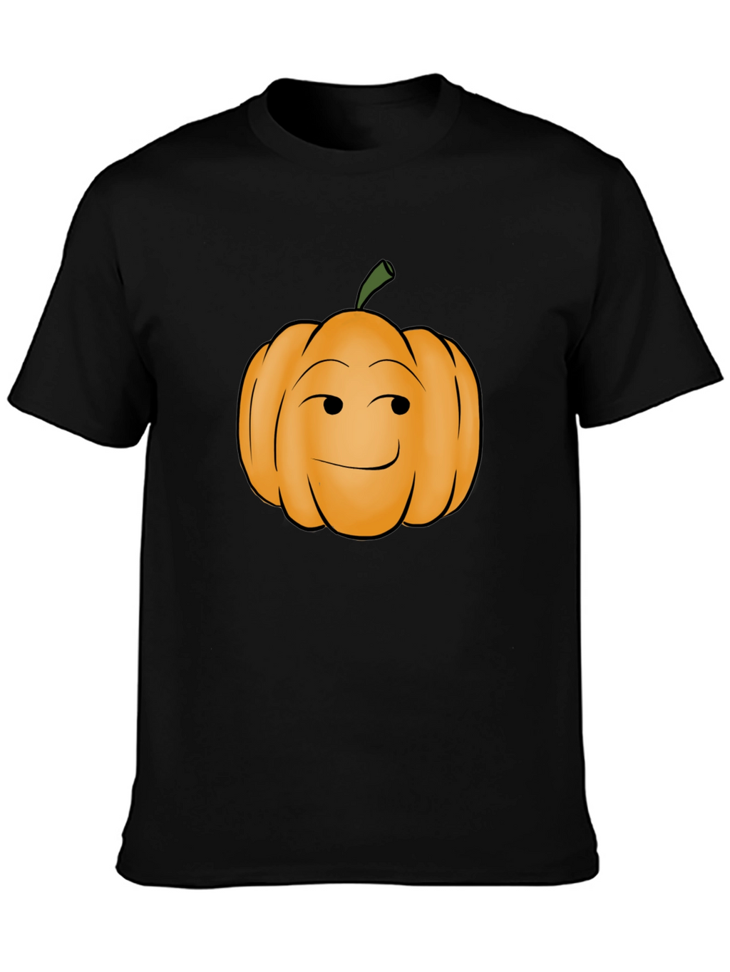Smirking Pumpkin Graphic Tee - Black Cotton T-Shirt