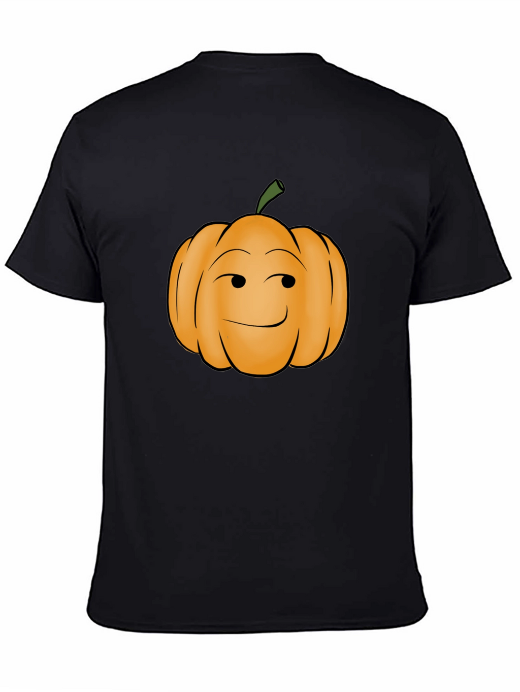 Smirking Pumpkin Graphic Tee - Black Cotton T-Shirt