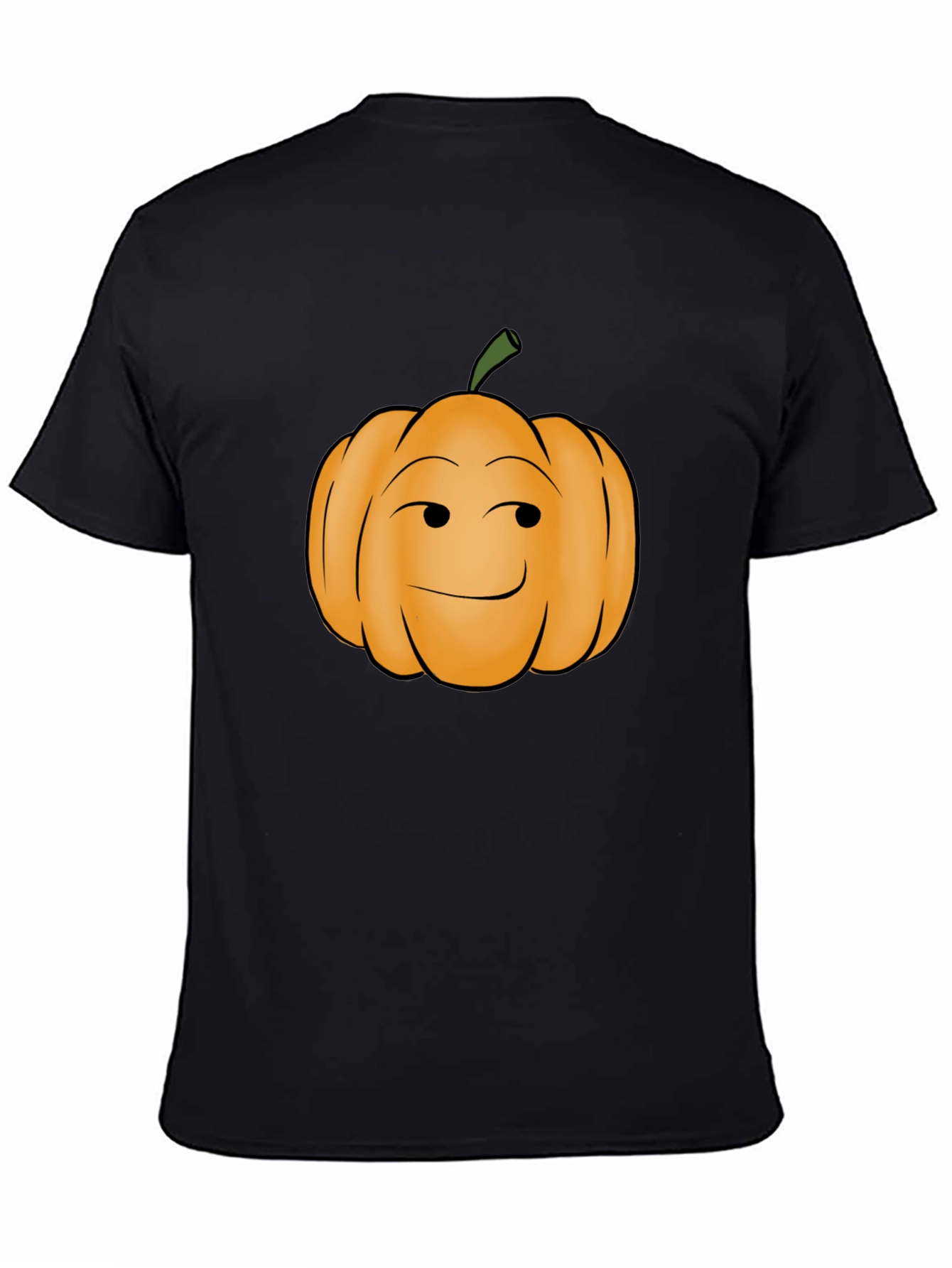 Smirking Pumpkin Graphic Tee - Black Cotton T-Shirt