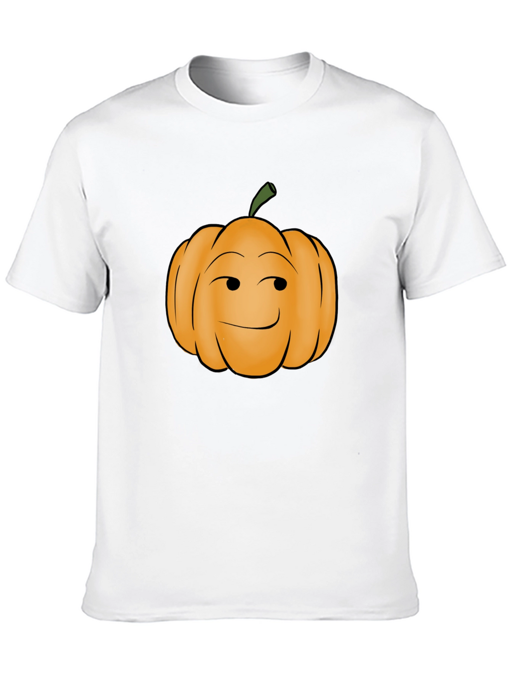 Smirking Pumpkin Graphic Tee - Black Cotton T-Shirt