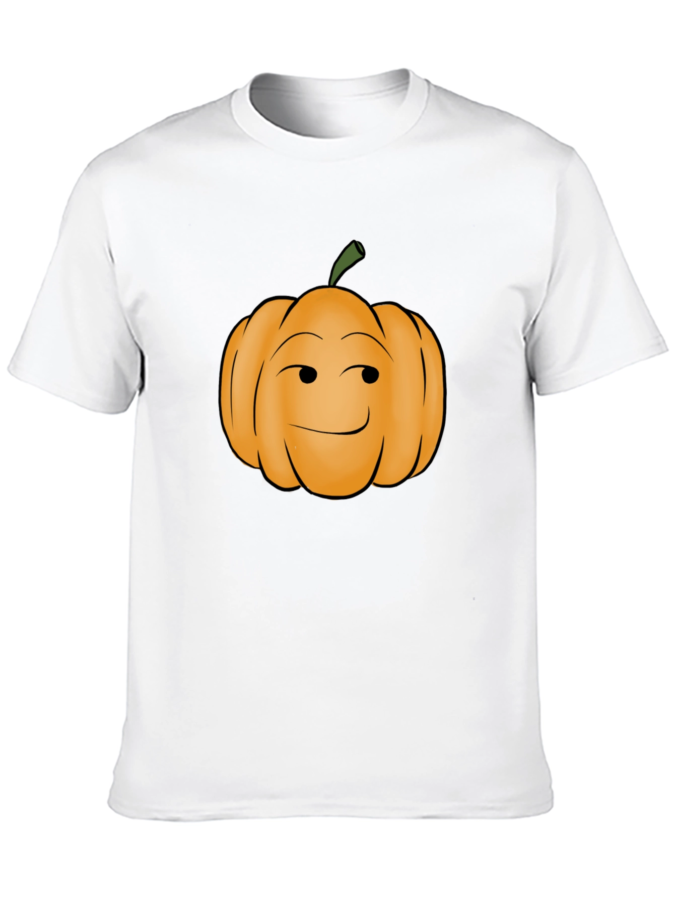 Smirking Pumpkin Graphic Tee - Black Cotton T-Shirt