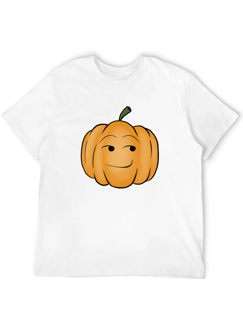 Smirking Pumpkin Graphic Tee - Black Cotton T-Shirt