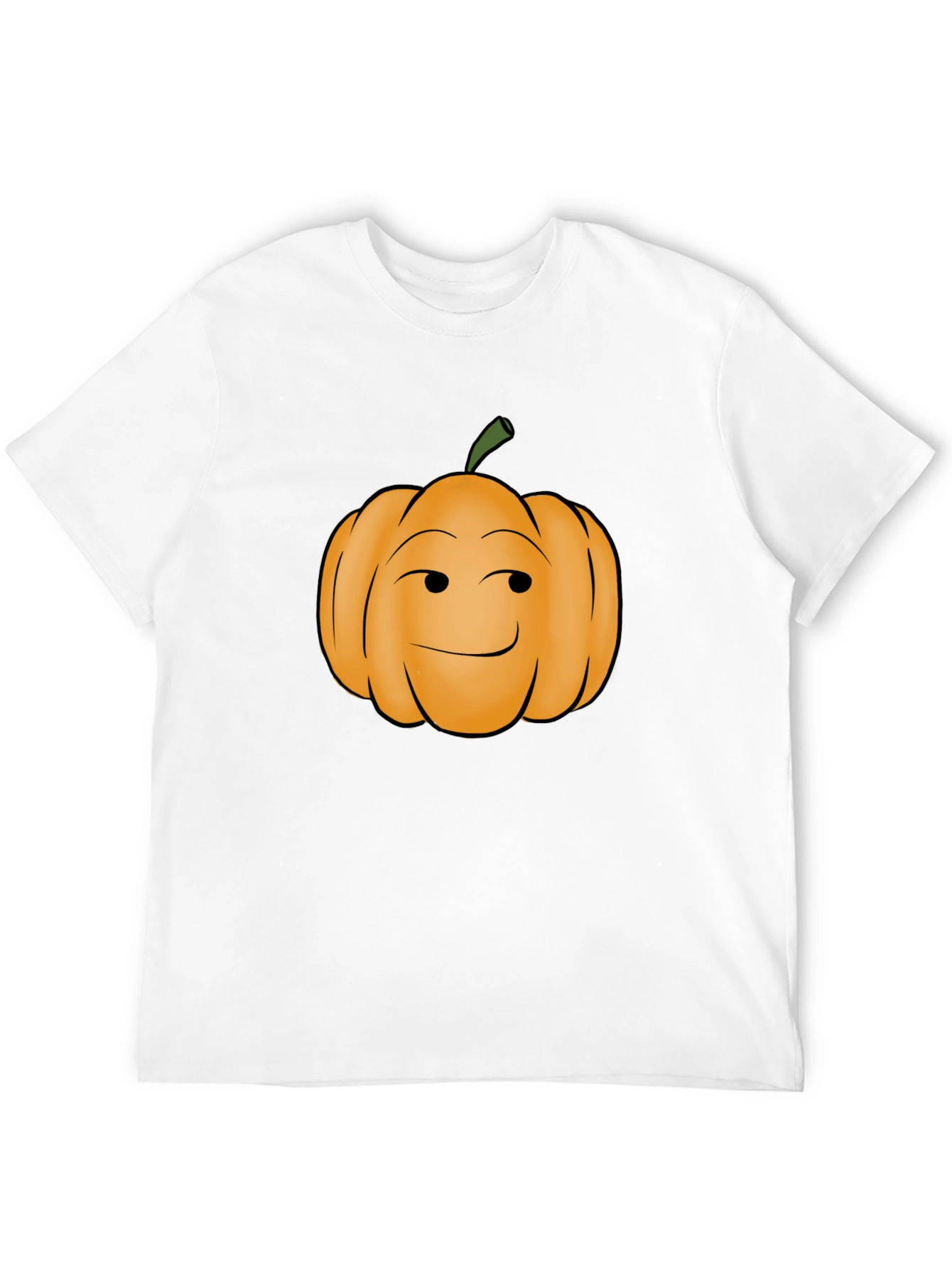 Smirking Pumpkin Graphic Tee - Black Cotton T-Shirt
