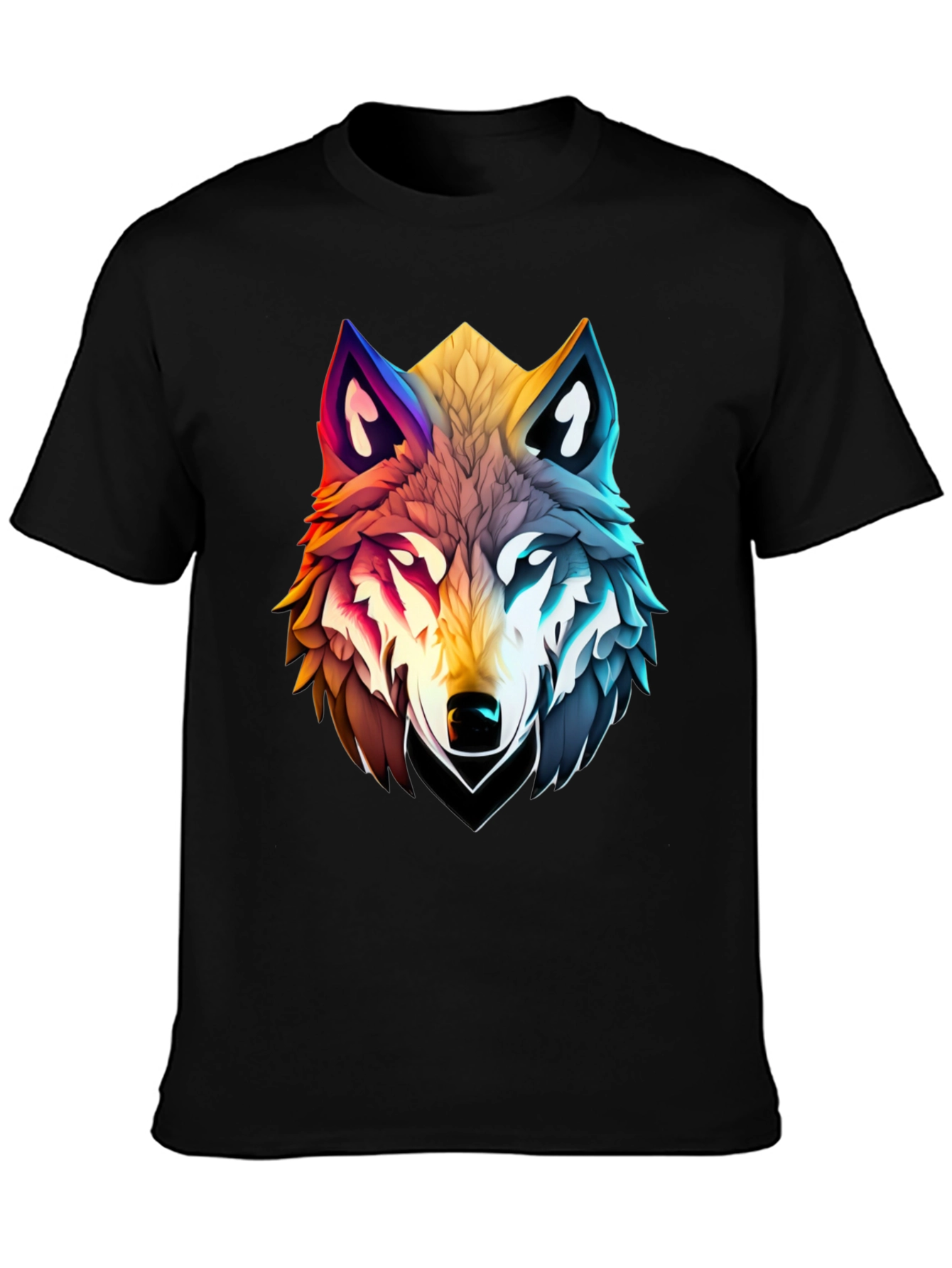 Colorful Wolf Graphic Tee - Modern Fit
