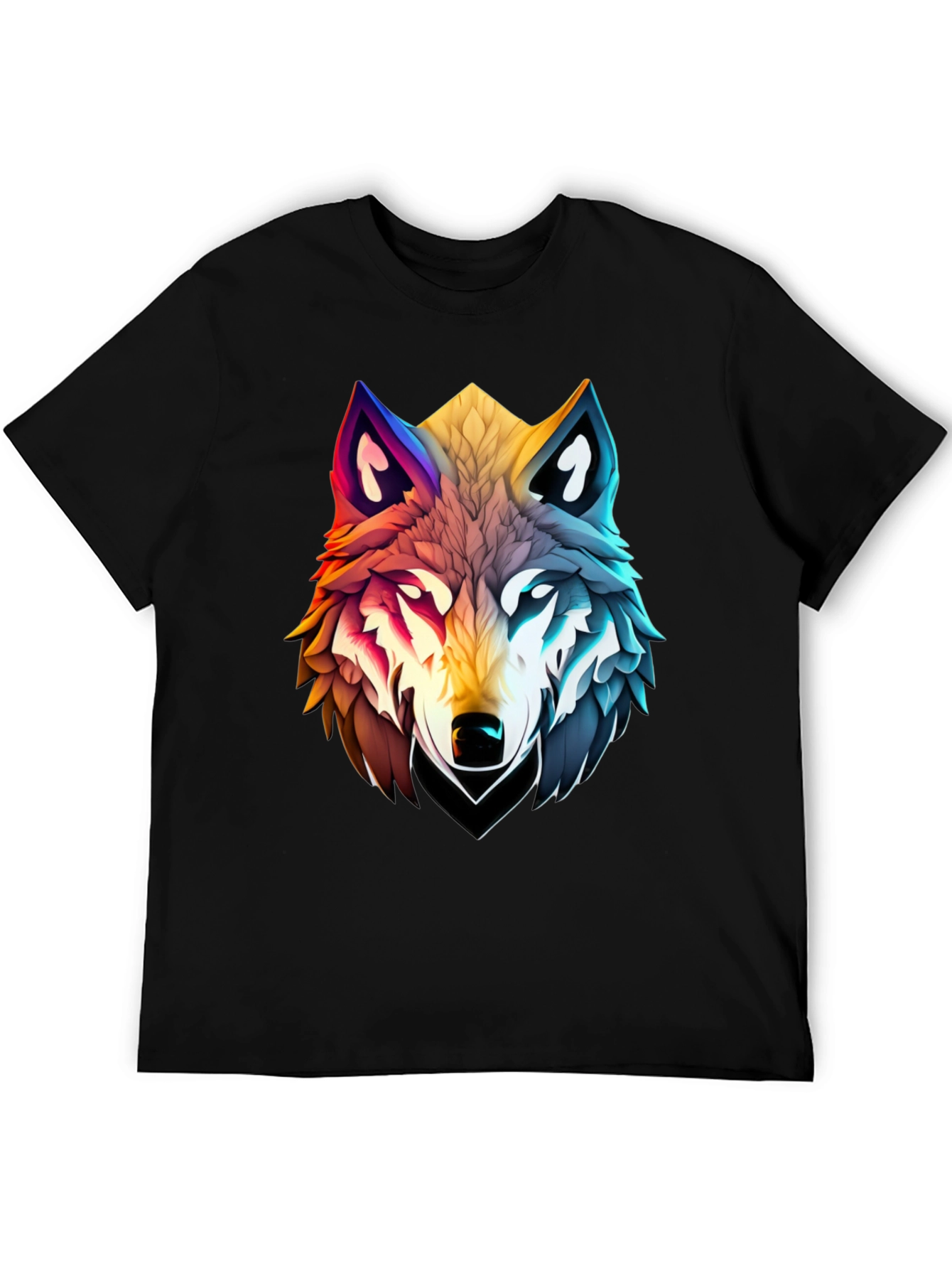 Colorful Wolf Graphic Tee - Modern Fit