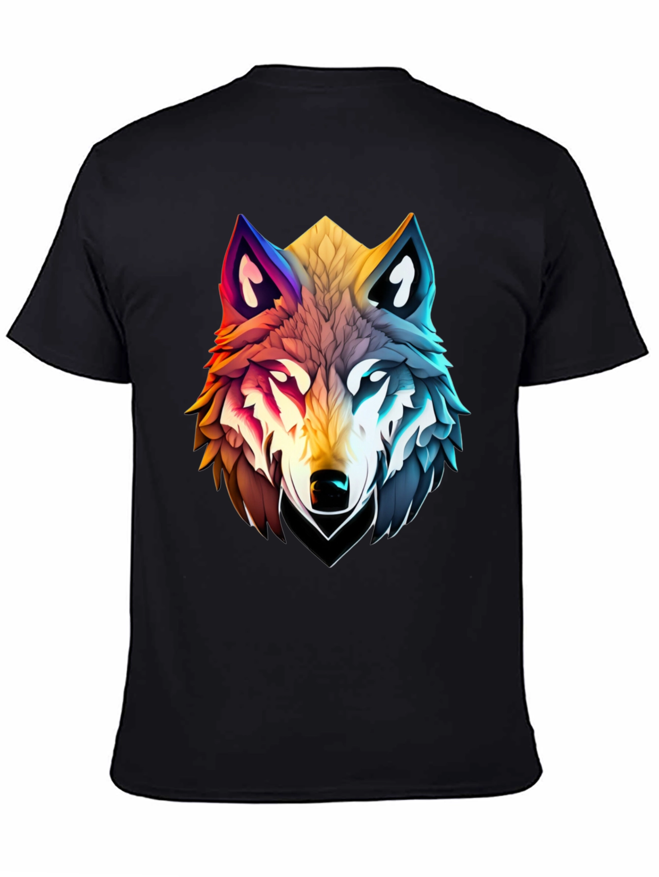 Colorful Wolf Graphic Tee - Modern Fit