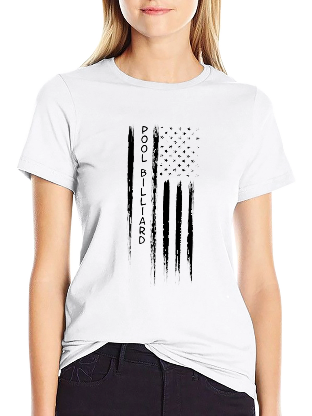 Pool Billiard T-Shirt - American Flag Design