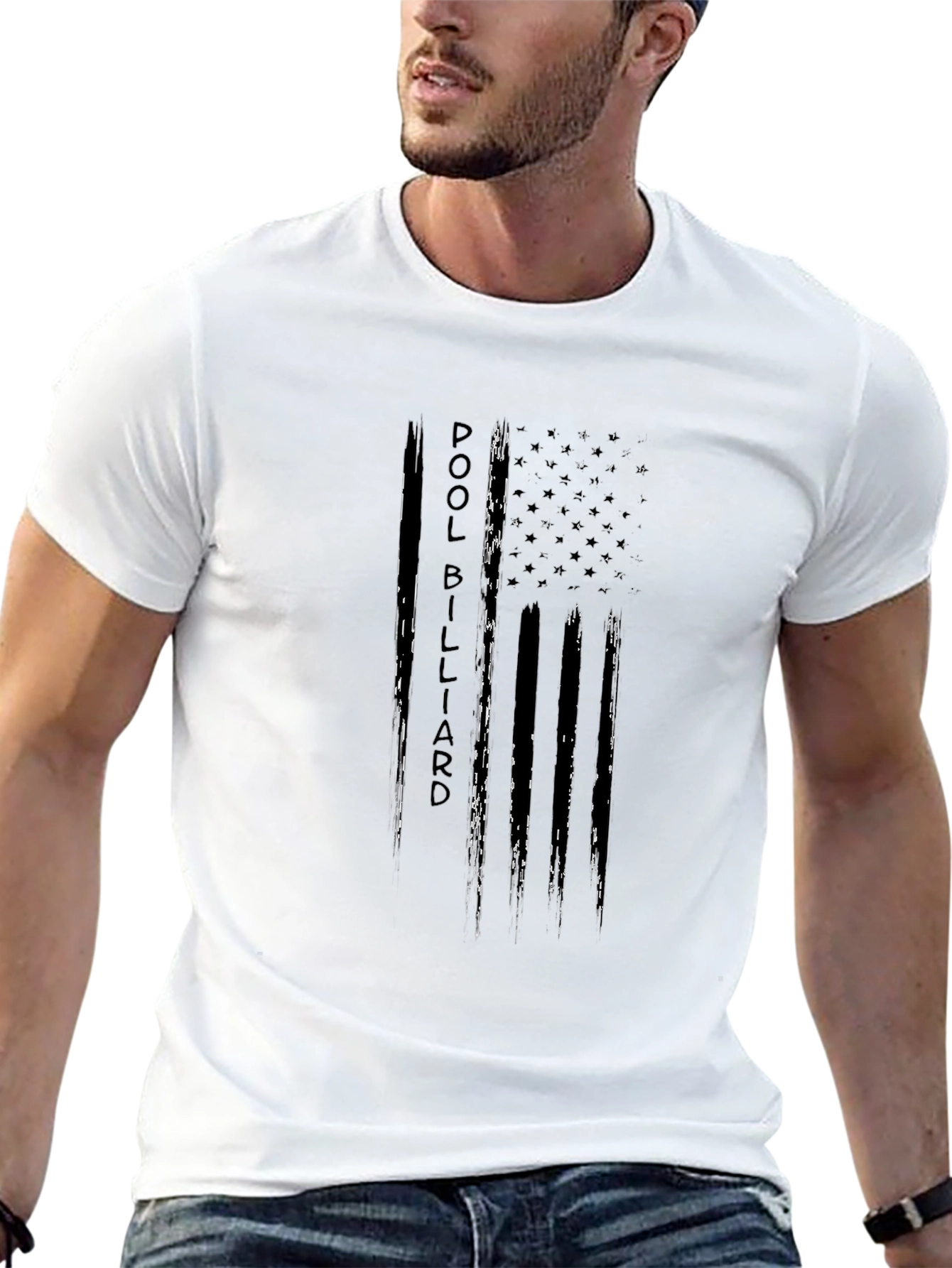Pool Billiard T-Shirt - American Flag Design