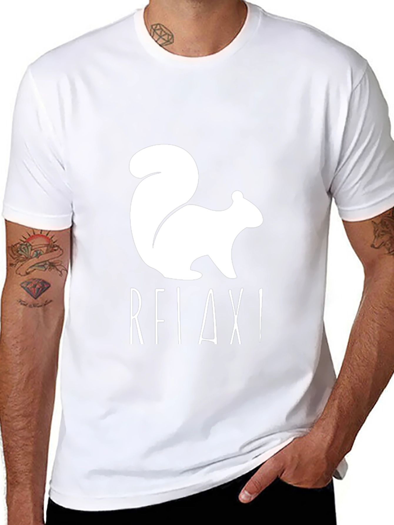 Relax! Squirrel Graphic Tee - Black