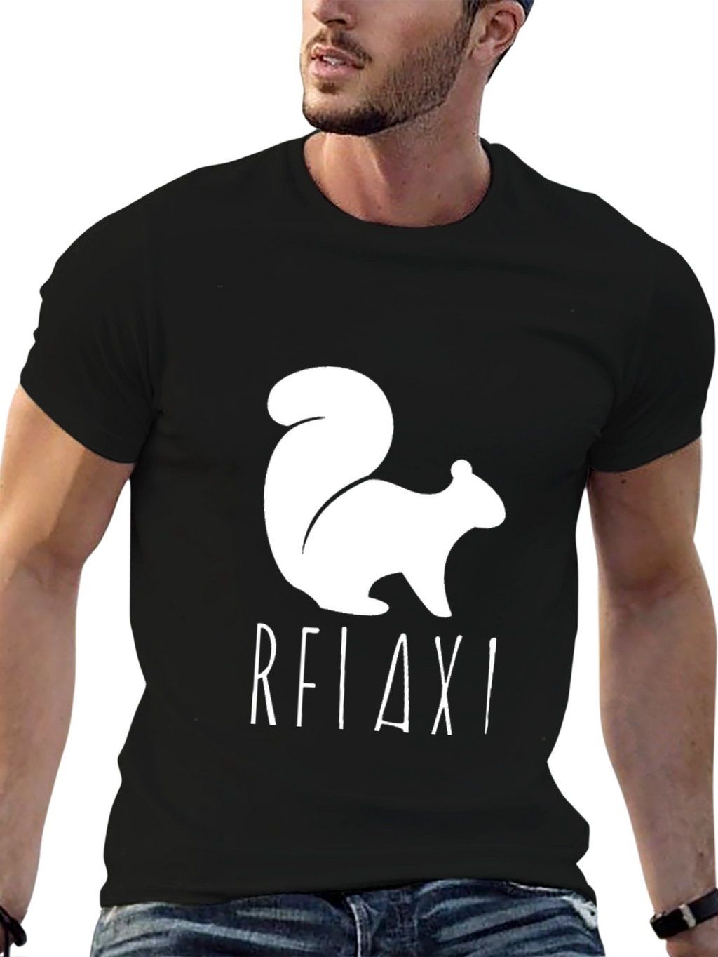 Relax! Squirrel Graphic Tee - Black