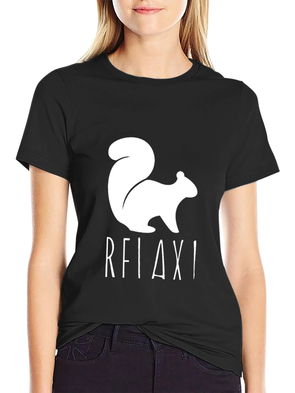 Relax! Squirrel Graphic Tee - Black