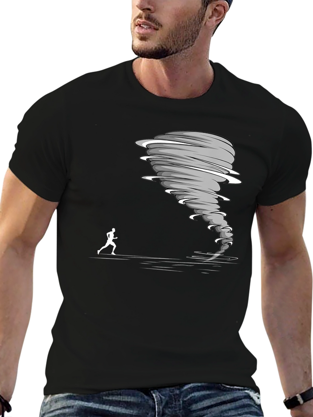 Tornado Chaser Graphic Tee - Black Cotton