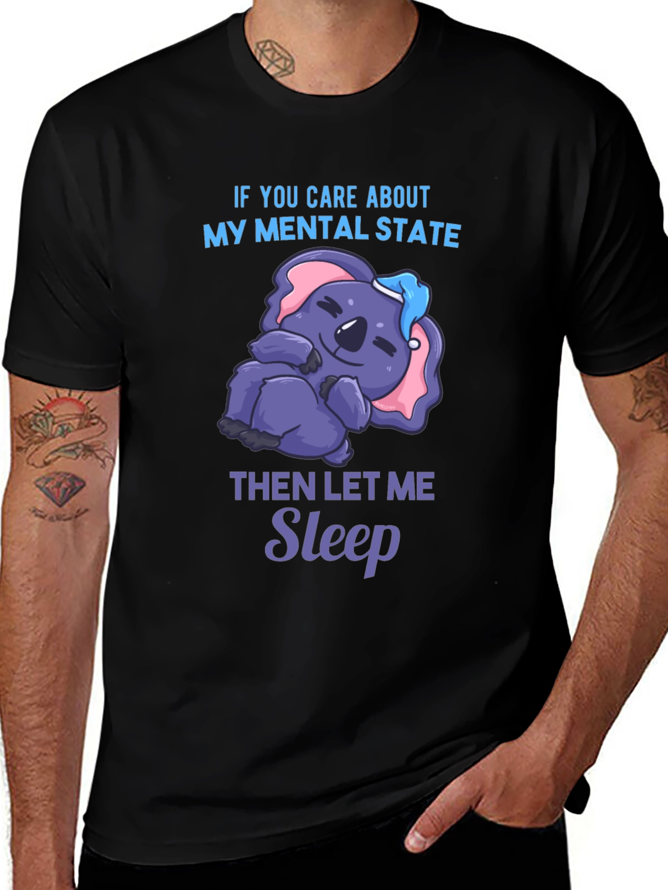 Funny Mental State Koala Sleep T-Shirt