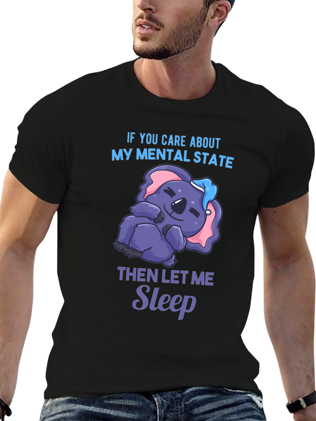 Funny Mental State Koala Sleep T-Shirt