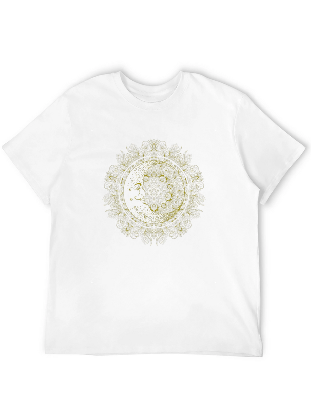 Lunar Mandala Graphic Tee - Soft Black Cotton
