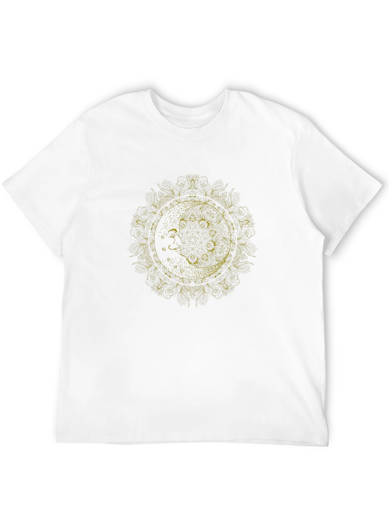 Lunar Mandala Graphic Tee - Soft Black Cotton