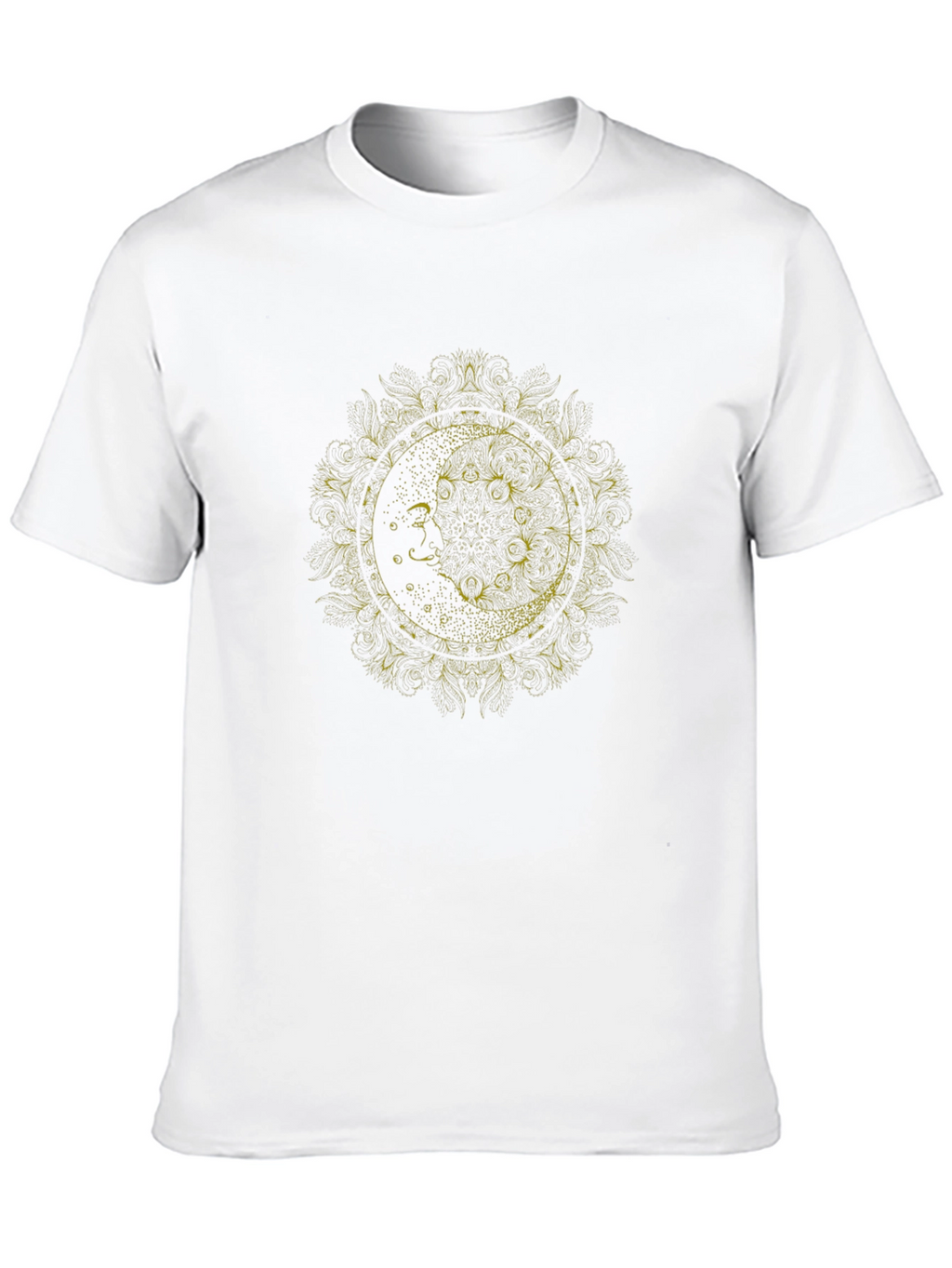 Lunar Mandala Graphic Tee - Soft Black Cotton