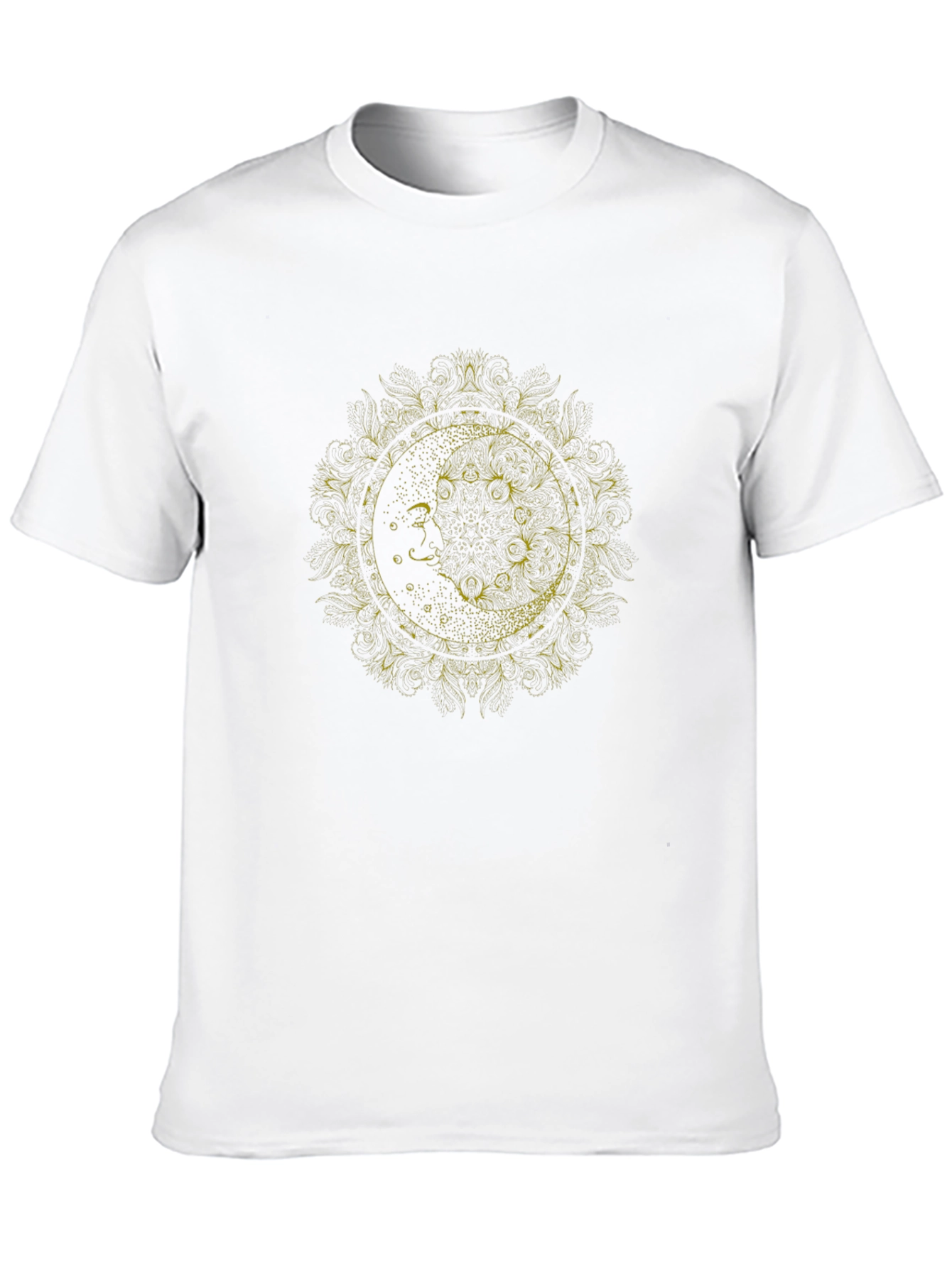 Lunar Mandala Graphic Tee - Soft Black Cotton