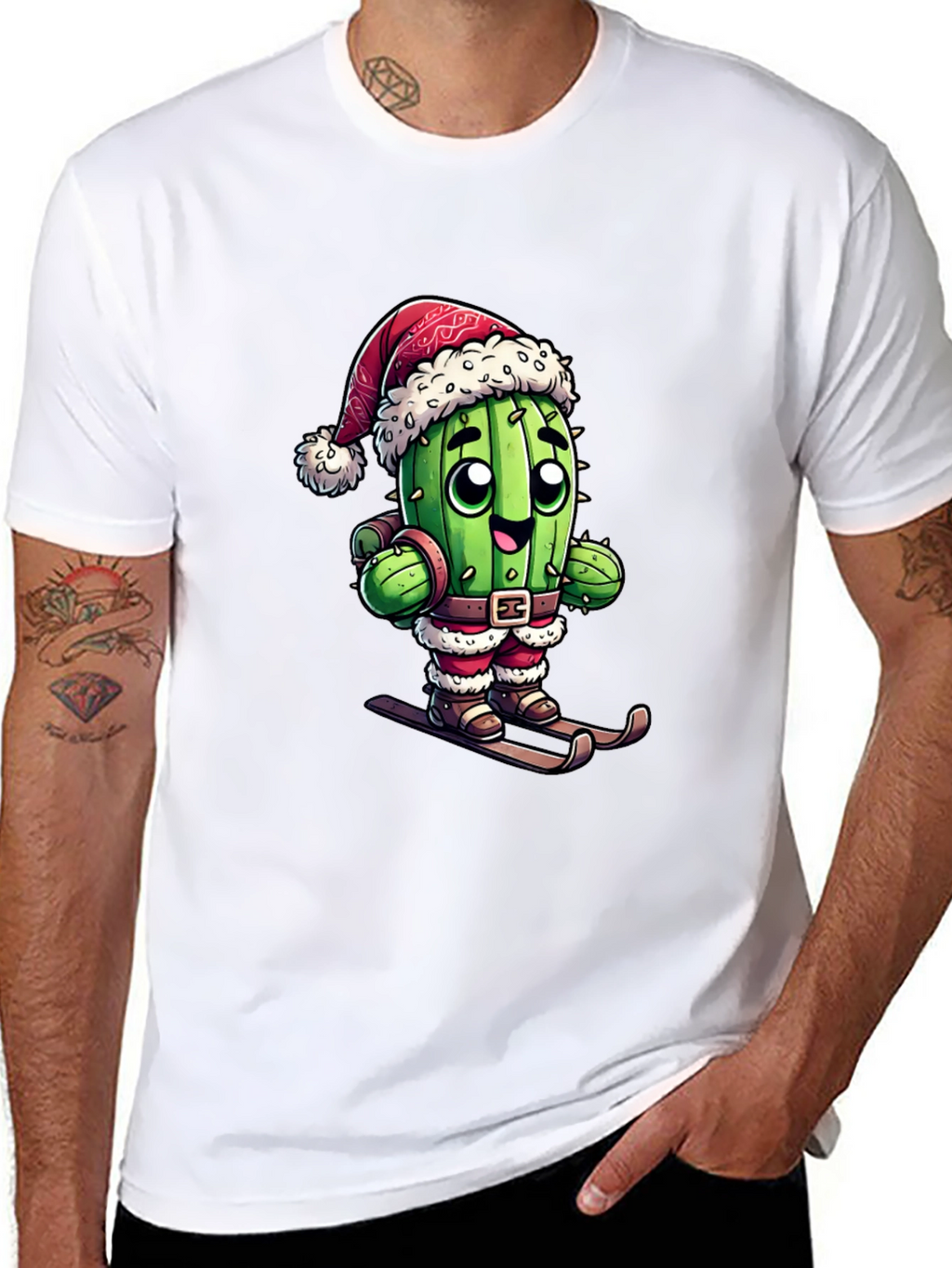 Santa Cactus Ski T-Shirt