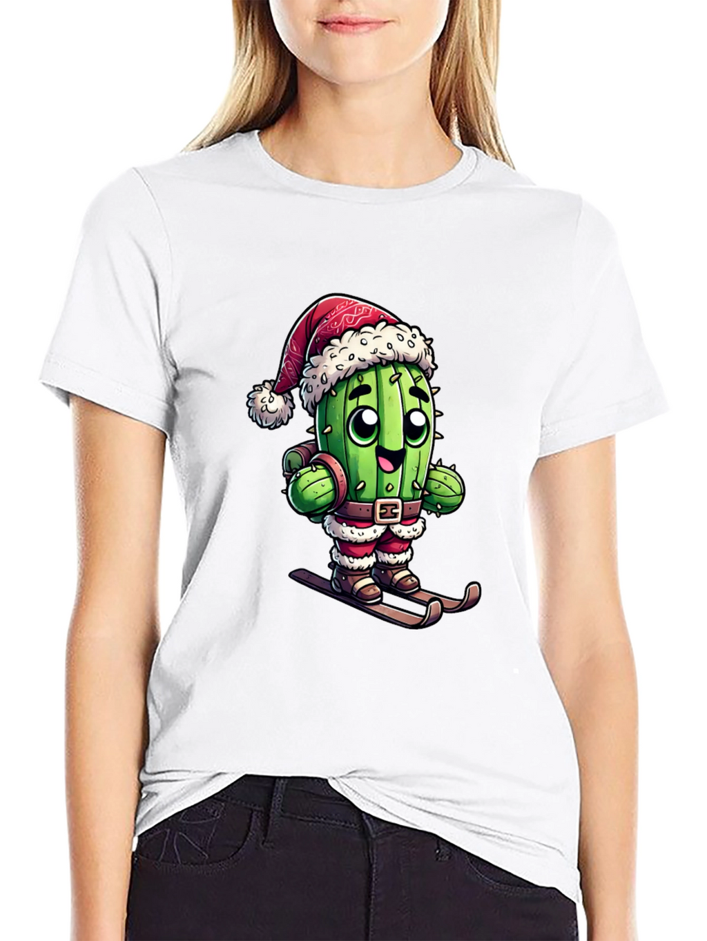 Santa Cactus Ski T-Shirt