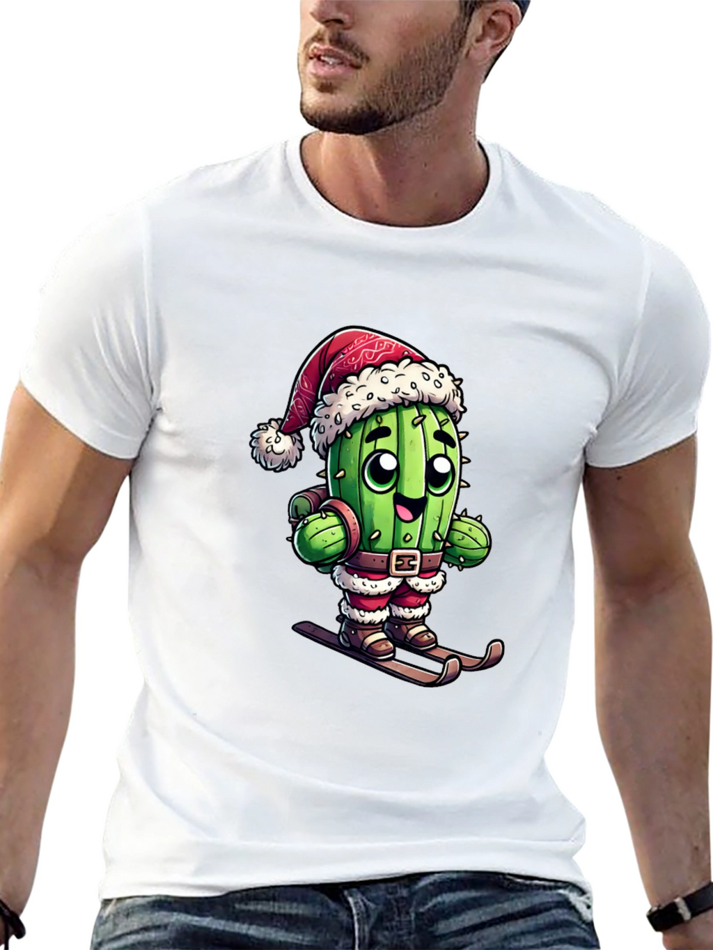 Santa Cactus Ski T-Shirt
