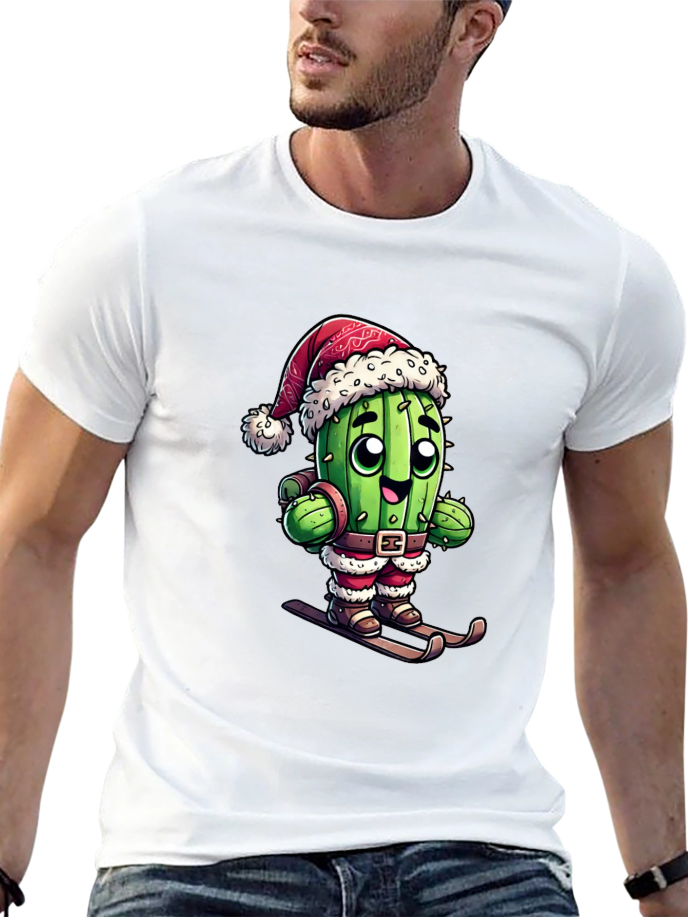 Santa Cactus Ski T-Shirt