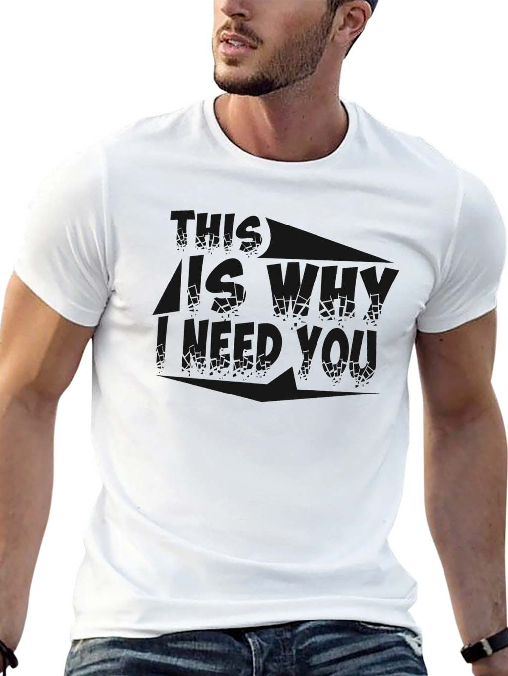 Mens Solid Black Crewneck T-Shirt