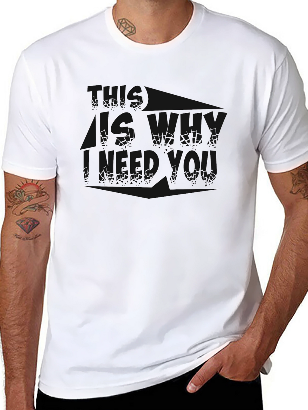 Mens Solid Black Crewneck T-Shirt