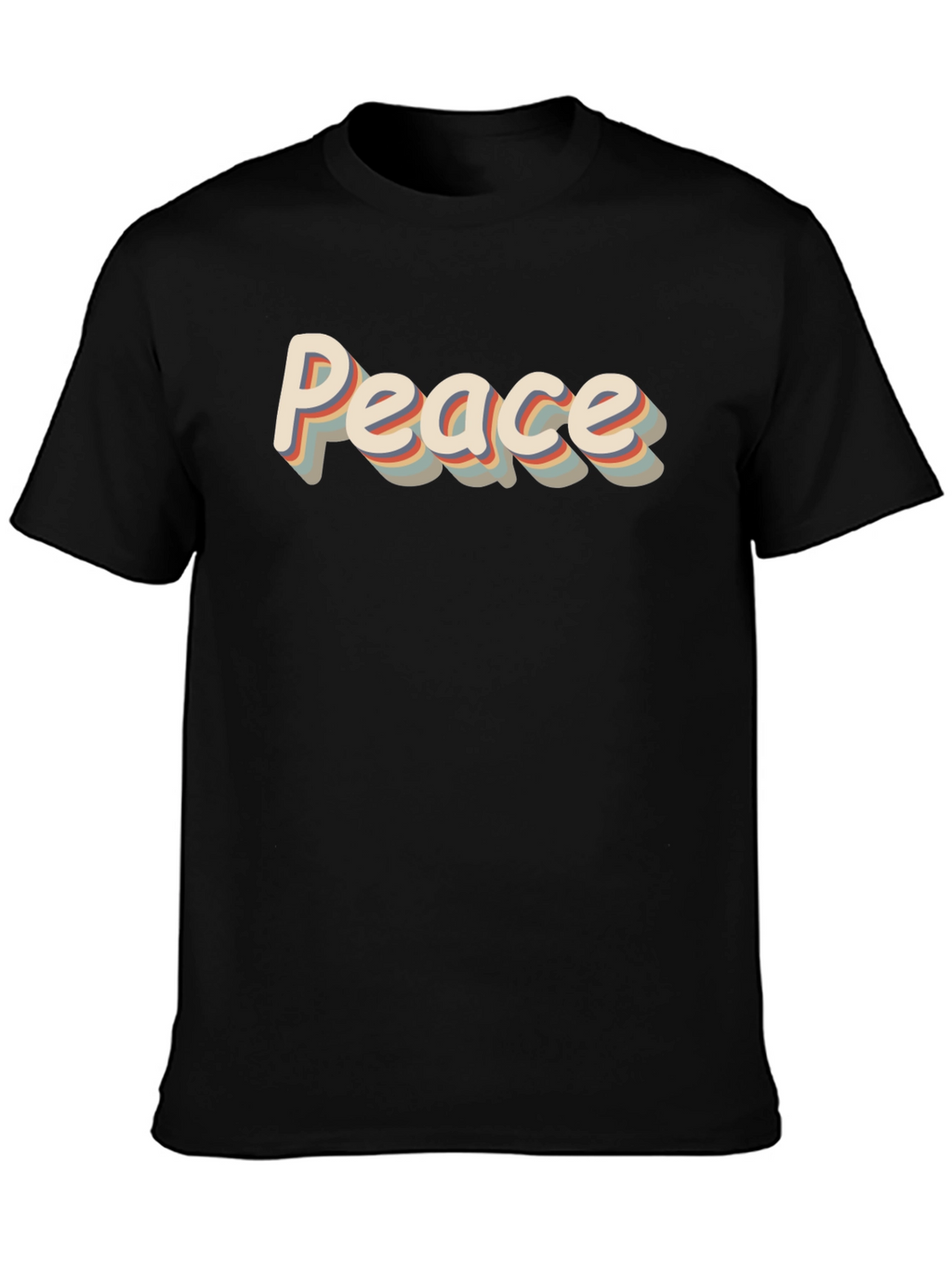 Retro Peace Graphic Tee - Mens Black T-Shirt