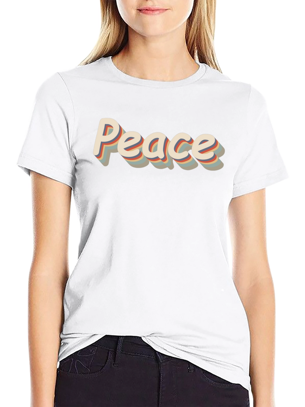 Retro Peace Graphic Tee - Mens Black T-Shirt