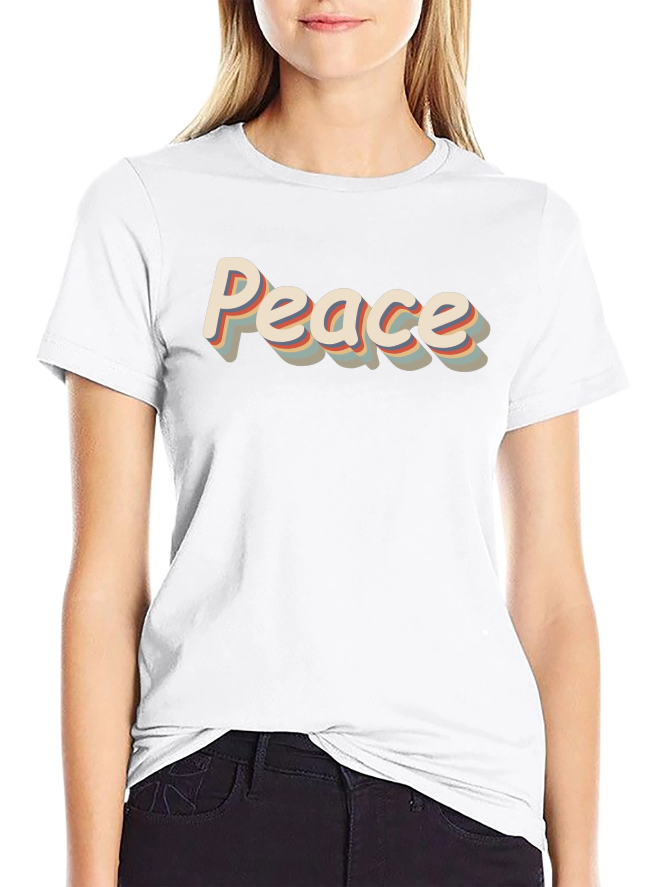 Retro Peace Graphic Tee - Mens Black T-Shirt