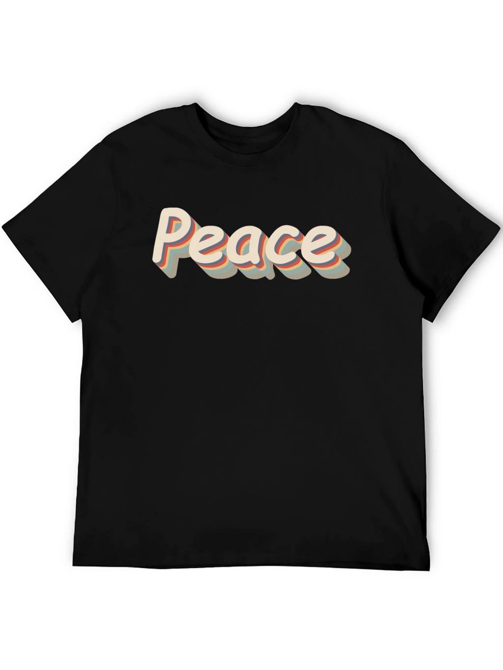 Retro Peace Graphic Tee - Mens Black T-Shirt